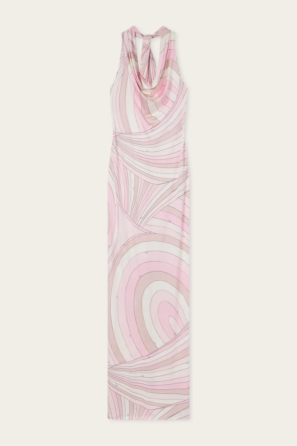 Emilio Pucci Iride robe longue rose nude 38