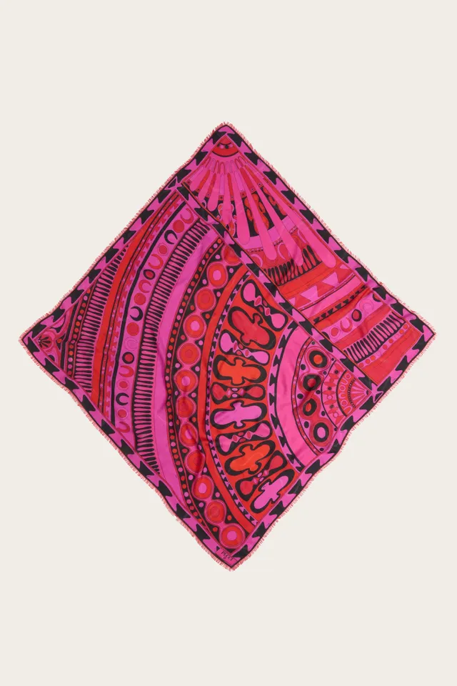 Emilio Pucci Silks 6HGB706HC252 pashmina laine soie fuchsia