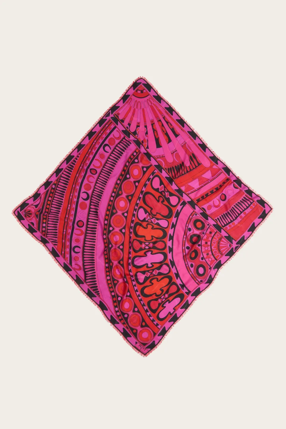 Emilio Pucci Silks 6HGB706HC252 pashmina laine soie fuchsia