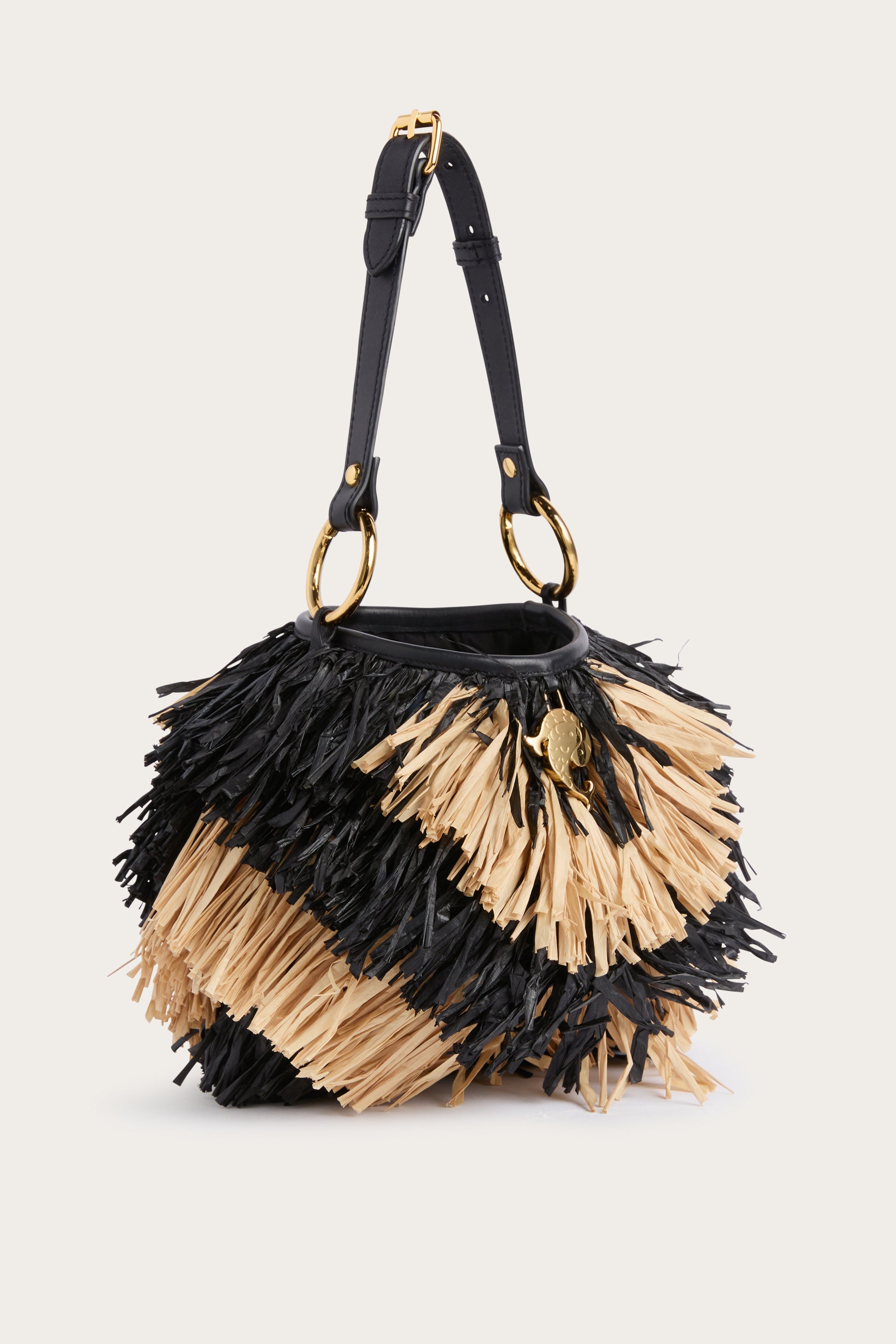 Emilio Pucci Capriccio sac en raphia naturel noir OS