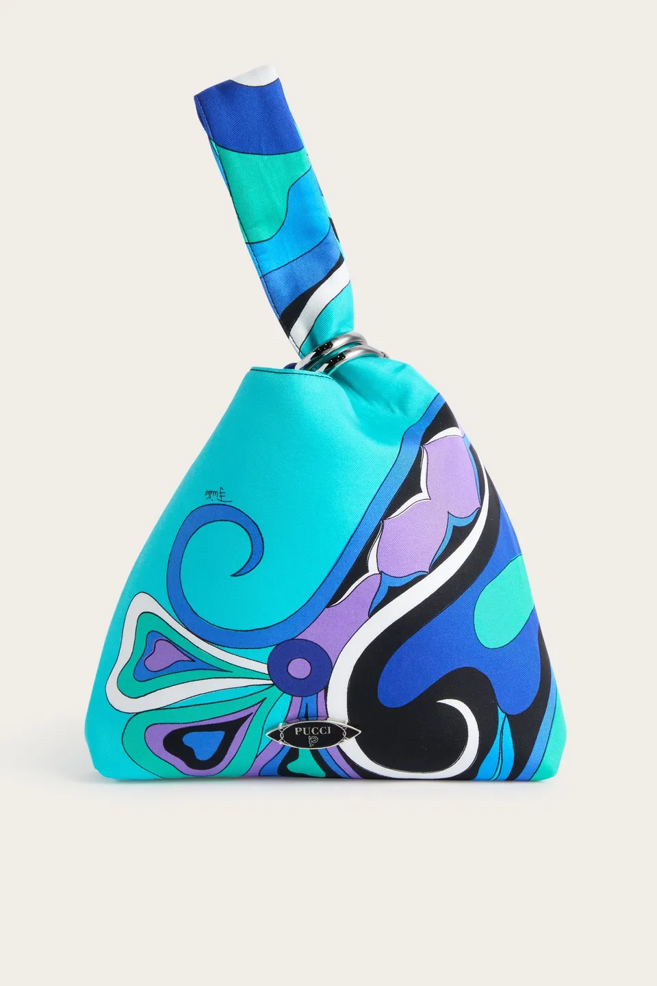 Emilio Pucci Borsa Emilio Pochette Soie Turquoise Bleu OS