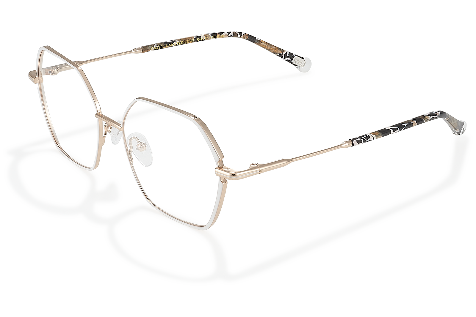 Clémence & Margaux La Mystérieuse lunettes de vue hexagonale doré bleu