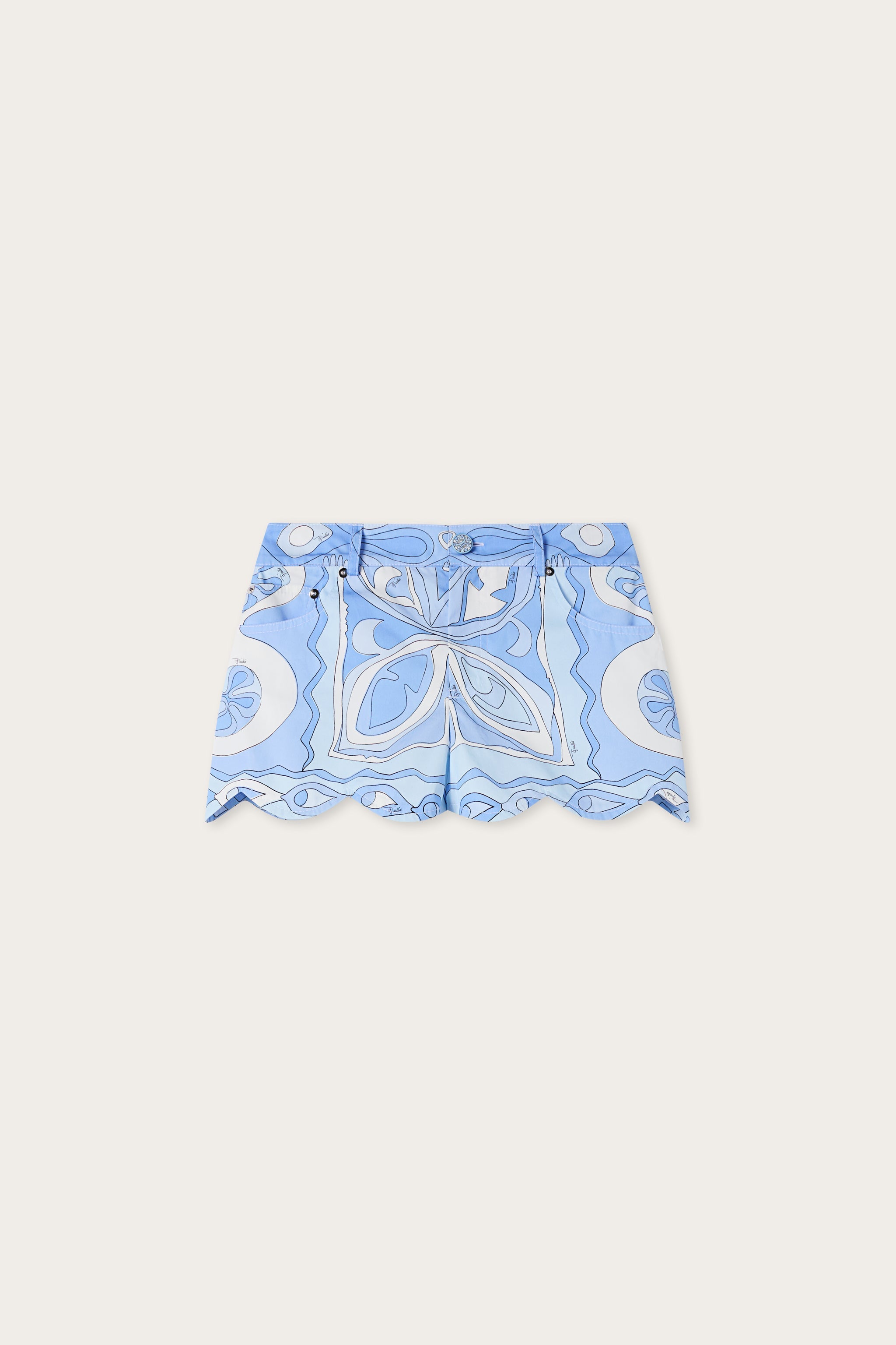 Emilio Pucci Angoli short femme bleu clair coton 38
