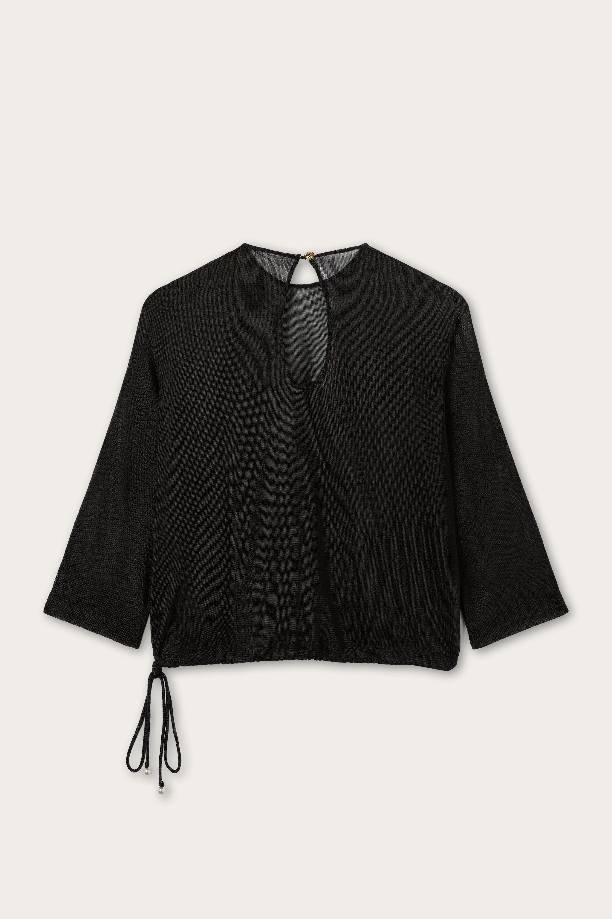 Emilio Pucci Lurex blouse noire femme détail or taille 38