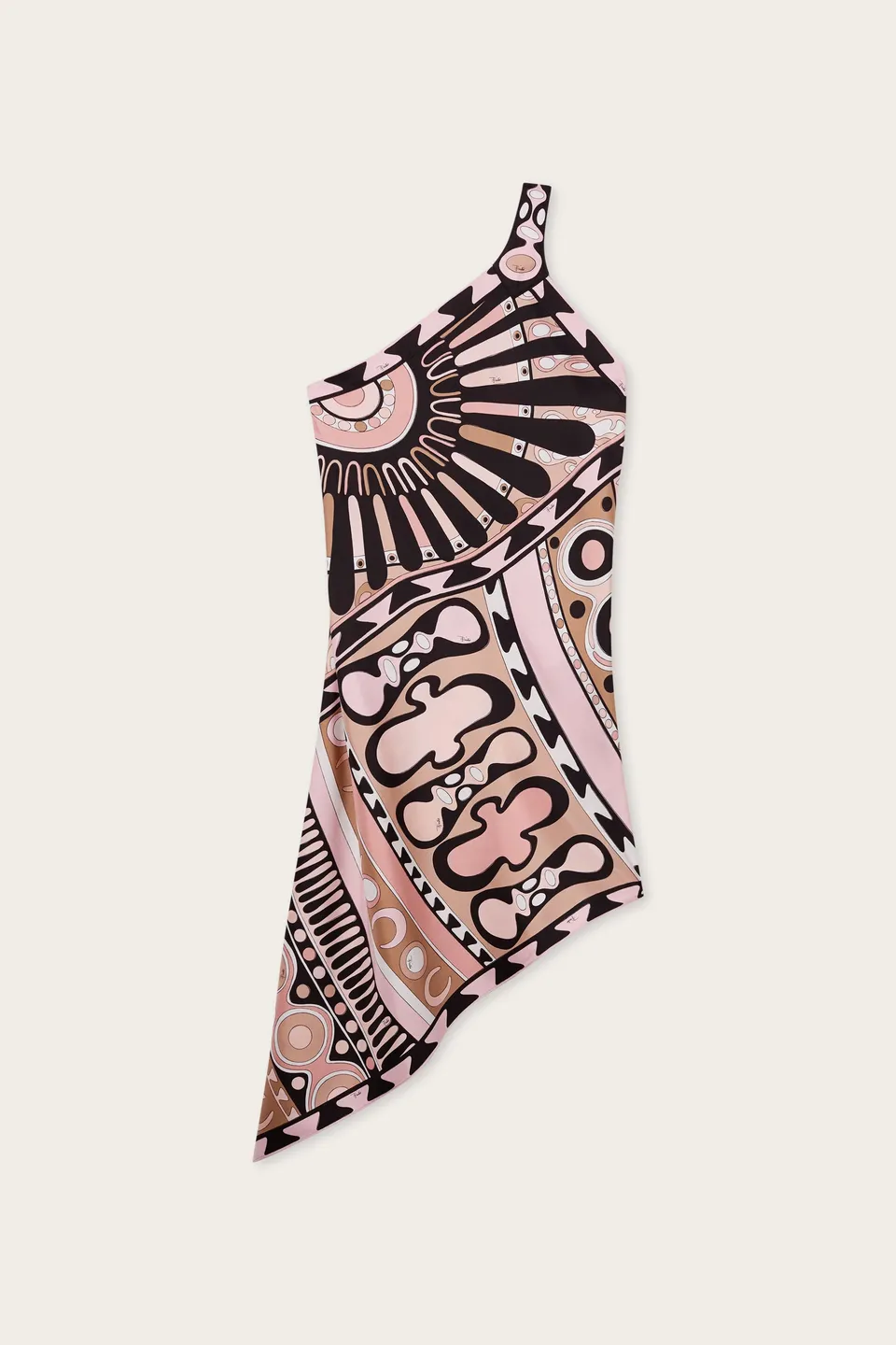 Emilio Pucci Soleil robe en soie nude une épaule