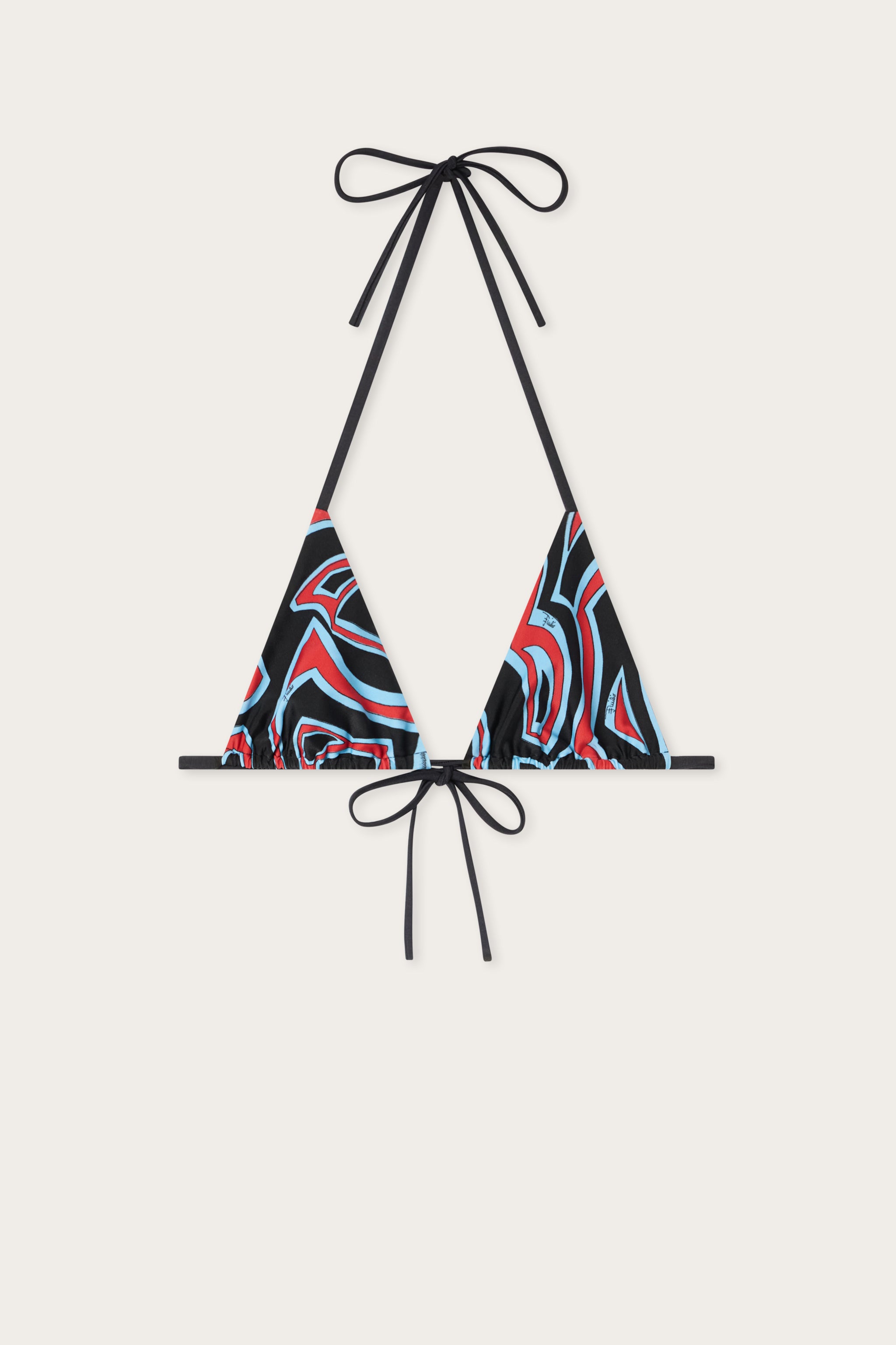 Emilio Pucci Haut Bikini Labirinto Rouge Bleu Lycra