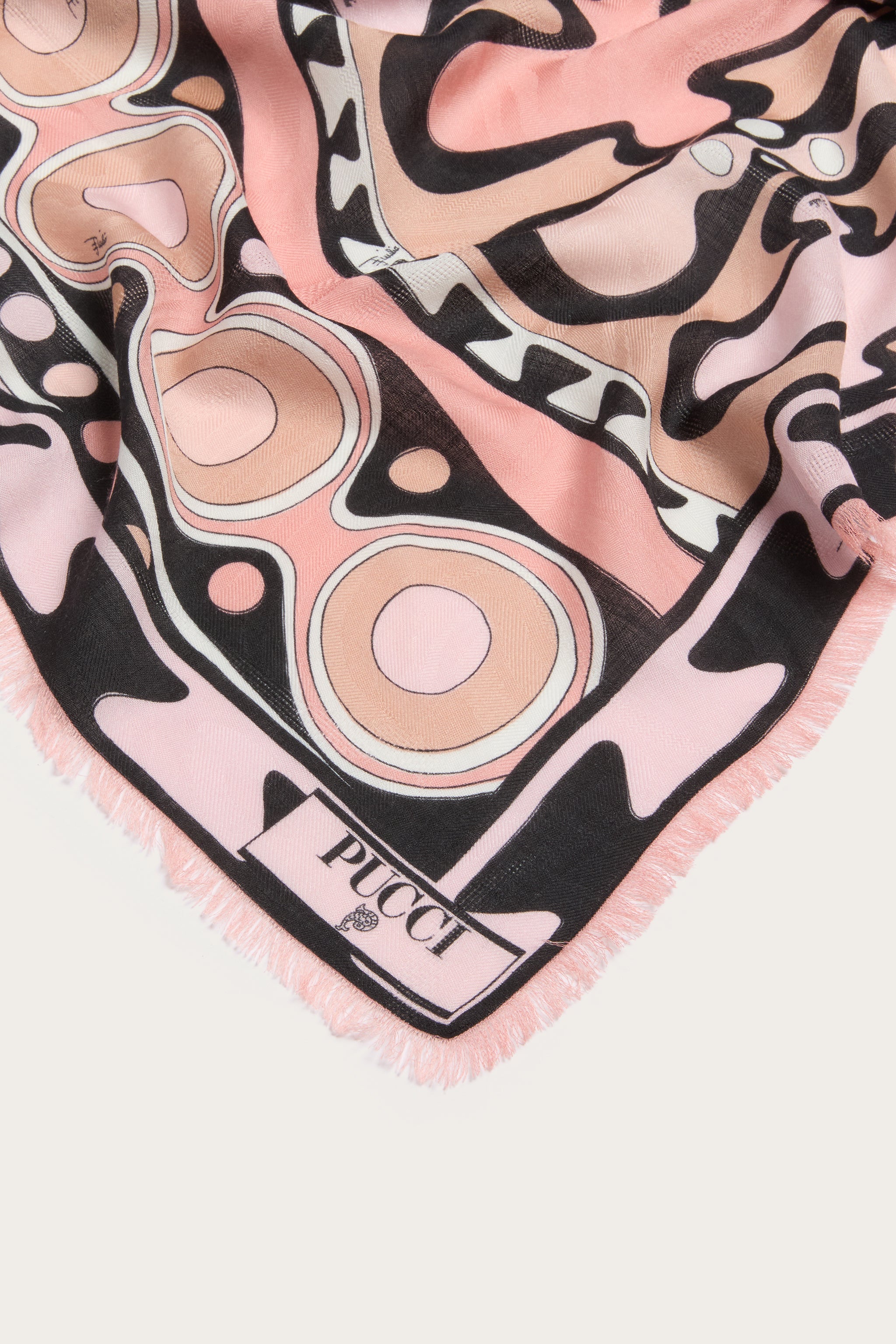 Emilio Pucci Silks pashmina laine soie nude Soleil