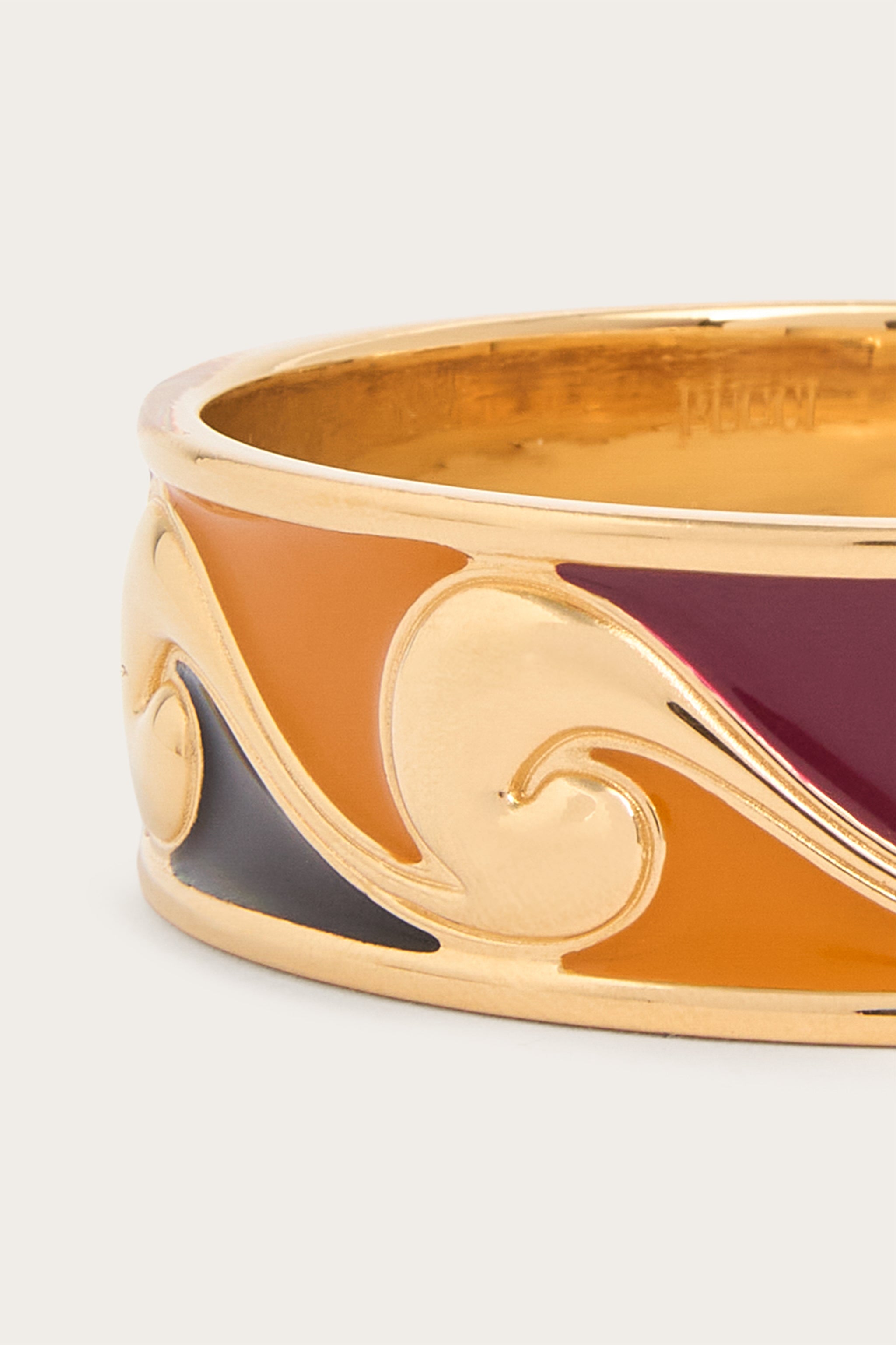 Emilio Pucci Bracelet Rigide Laiton Doré Émail OS