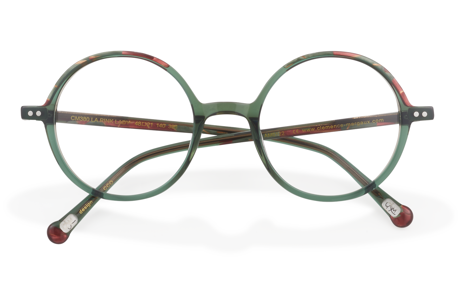 Clémence & Margaux La Pink Lady lunettes de vue rouge ronde