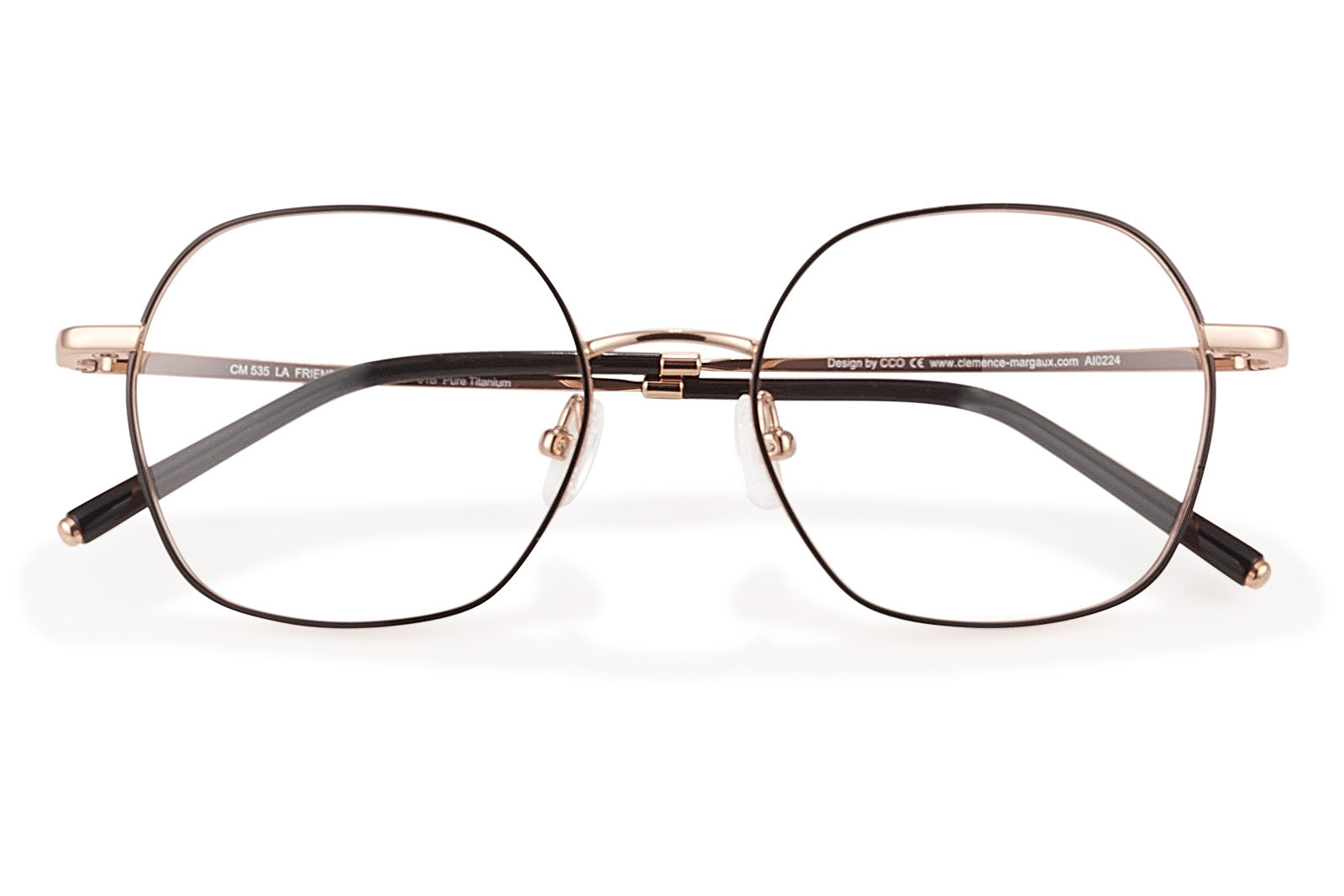 Clémence & Margaux La Friendly lunettes de vue doré hexagonale