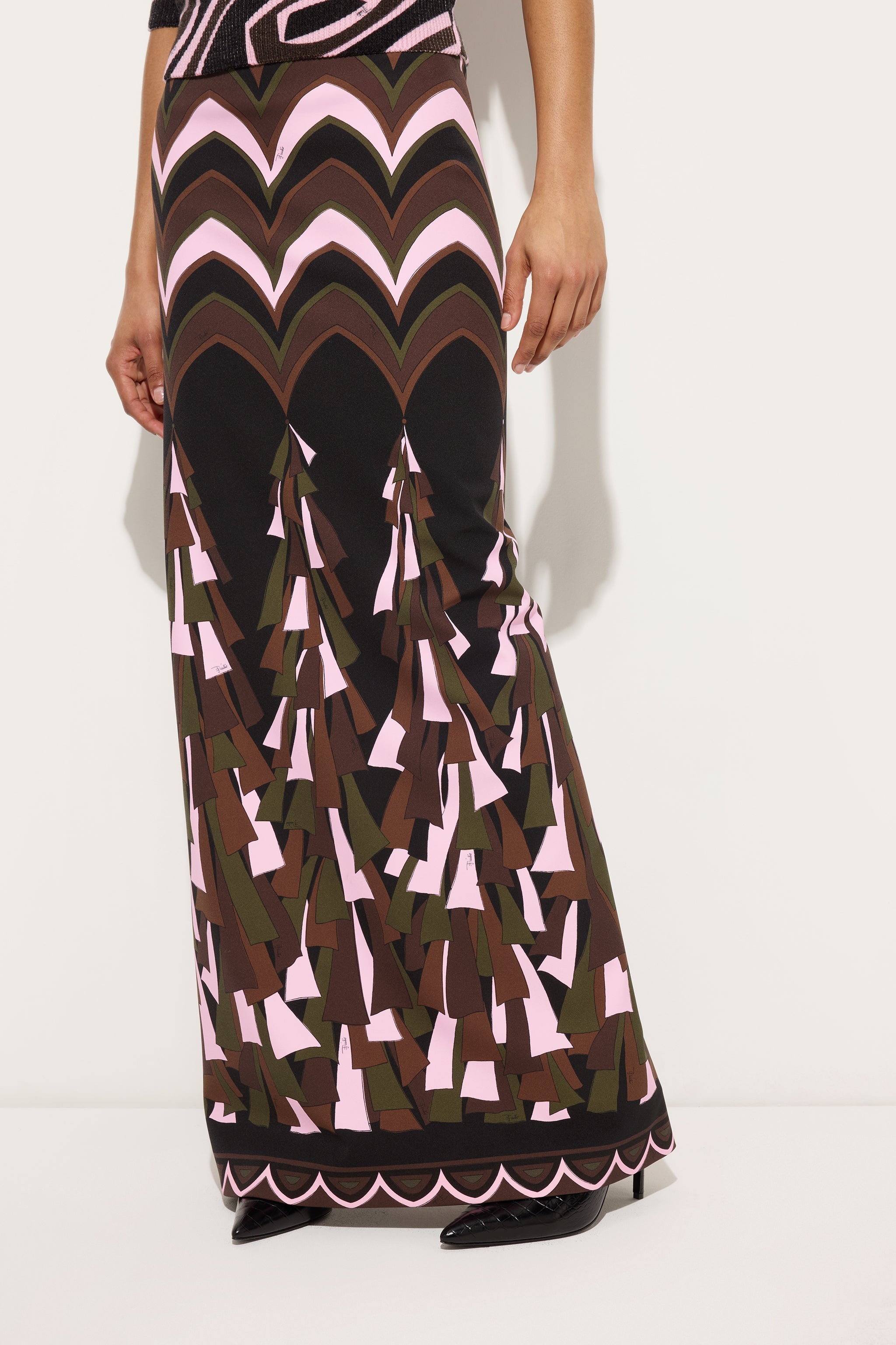 Emilio Pucci Skirts jupe longue kaki 38 Baiadera