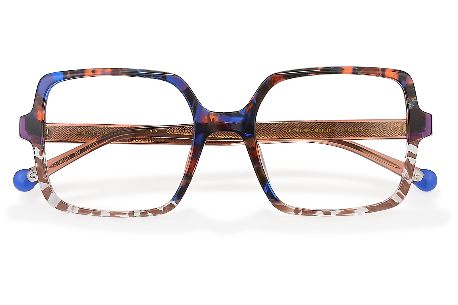 Clémence & Margaux L'Amusante lunettes de vue brun pailleté bleu