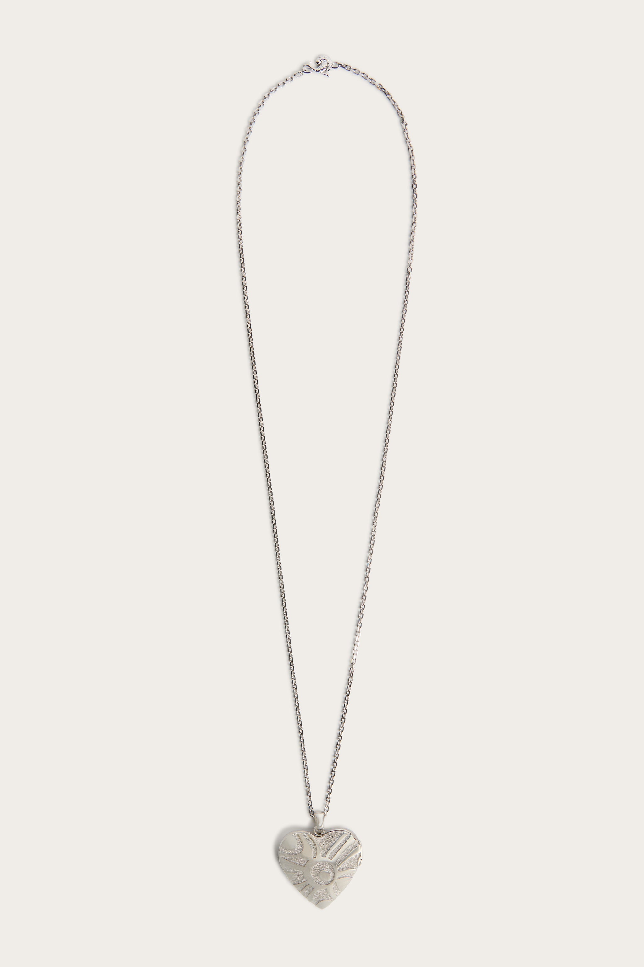 Emilio Pucci Collier coeur miroir palladium