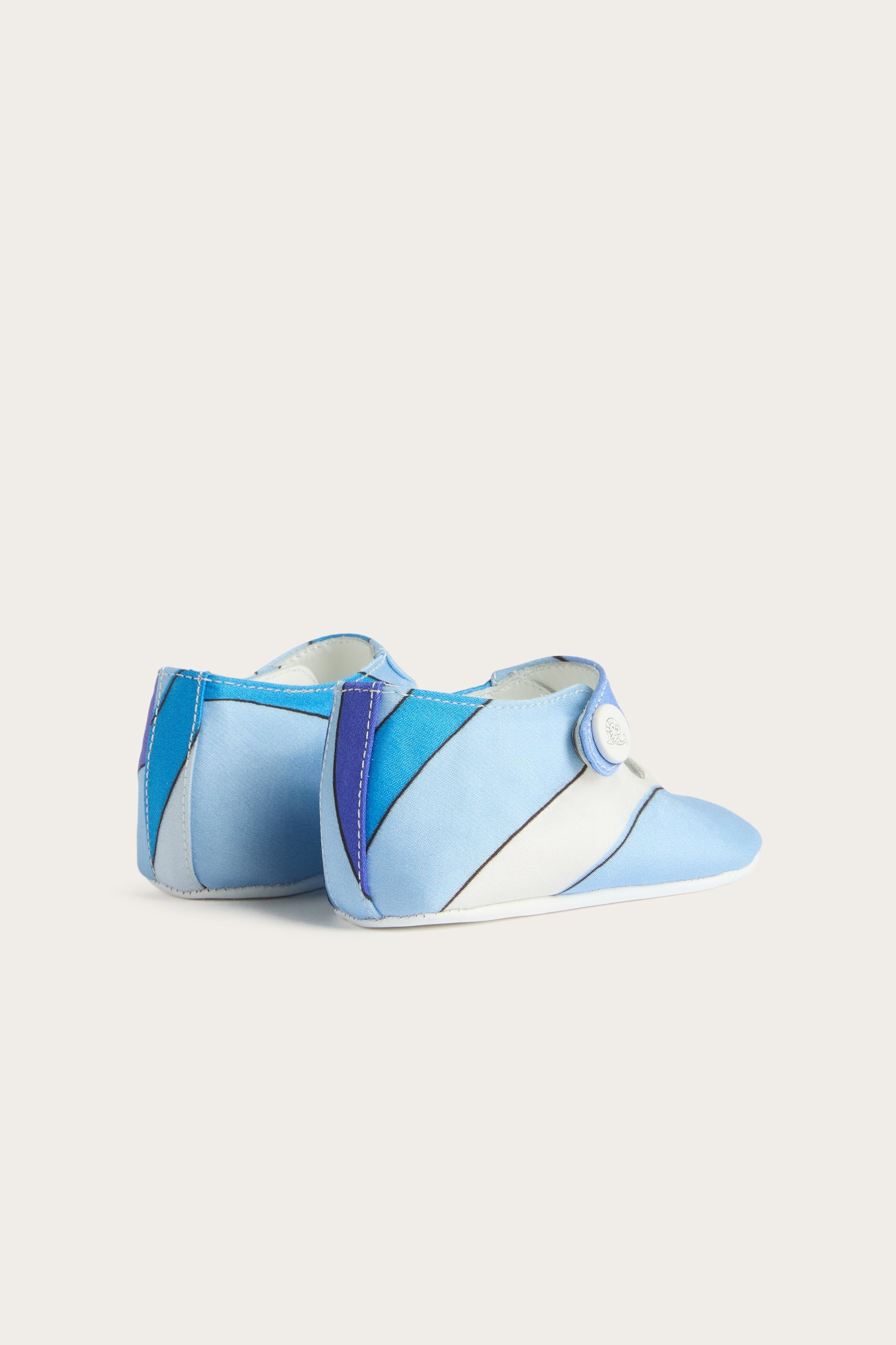 Emilio Pucci Newborn ballerines satin avorio blu