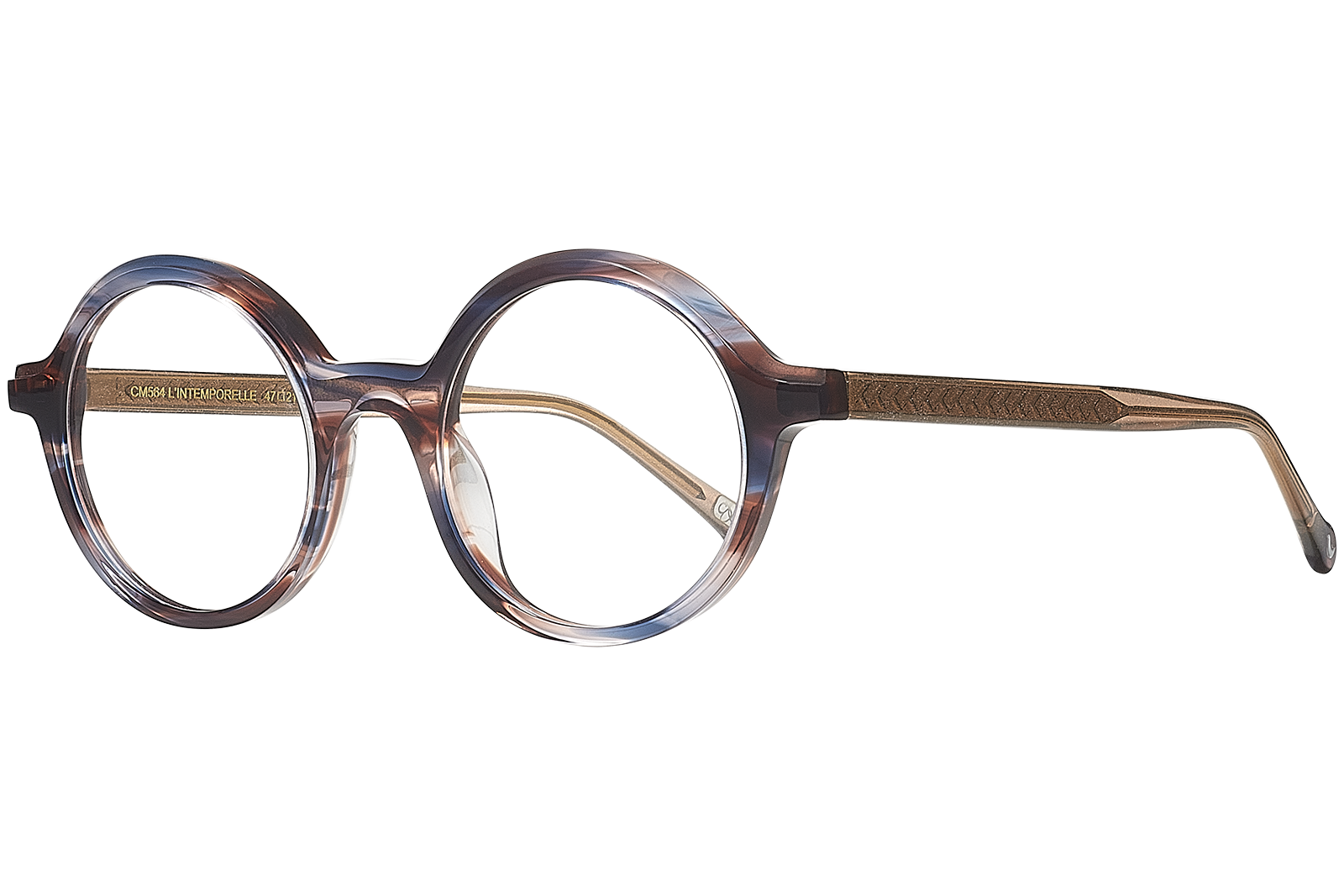 Clémence & Margaux L'Intemporelle lunettes de vue Noir & Doré femme ronde