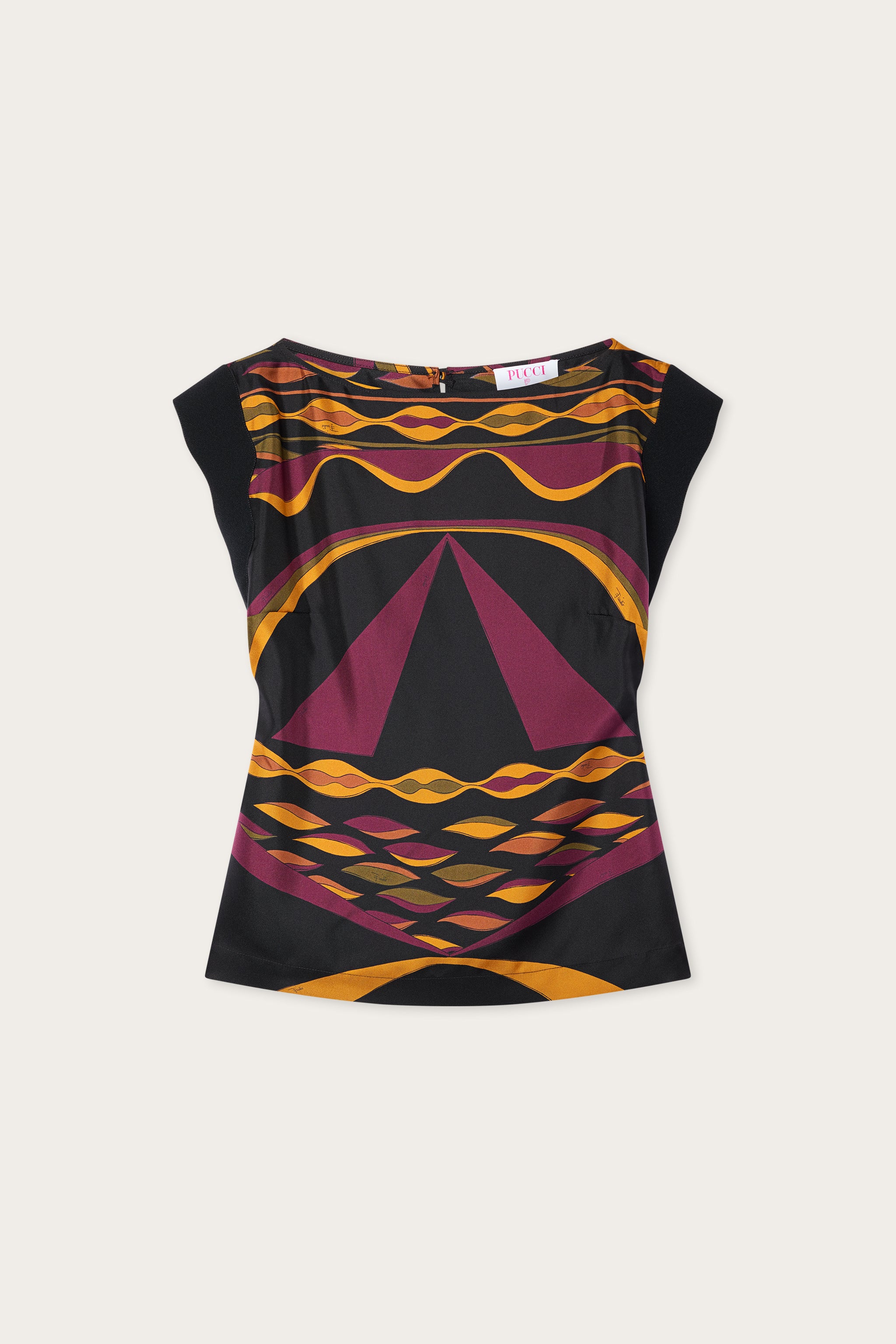 Emilio Pucci Dune Top en soie bordeaux or 38