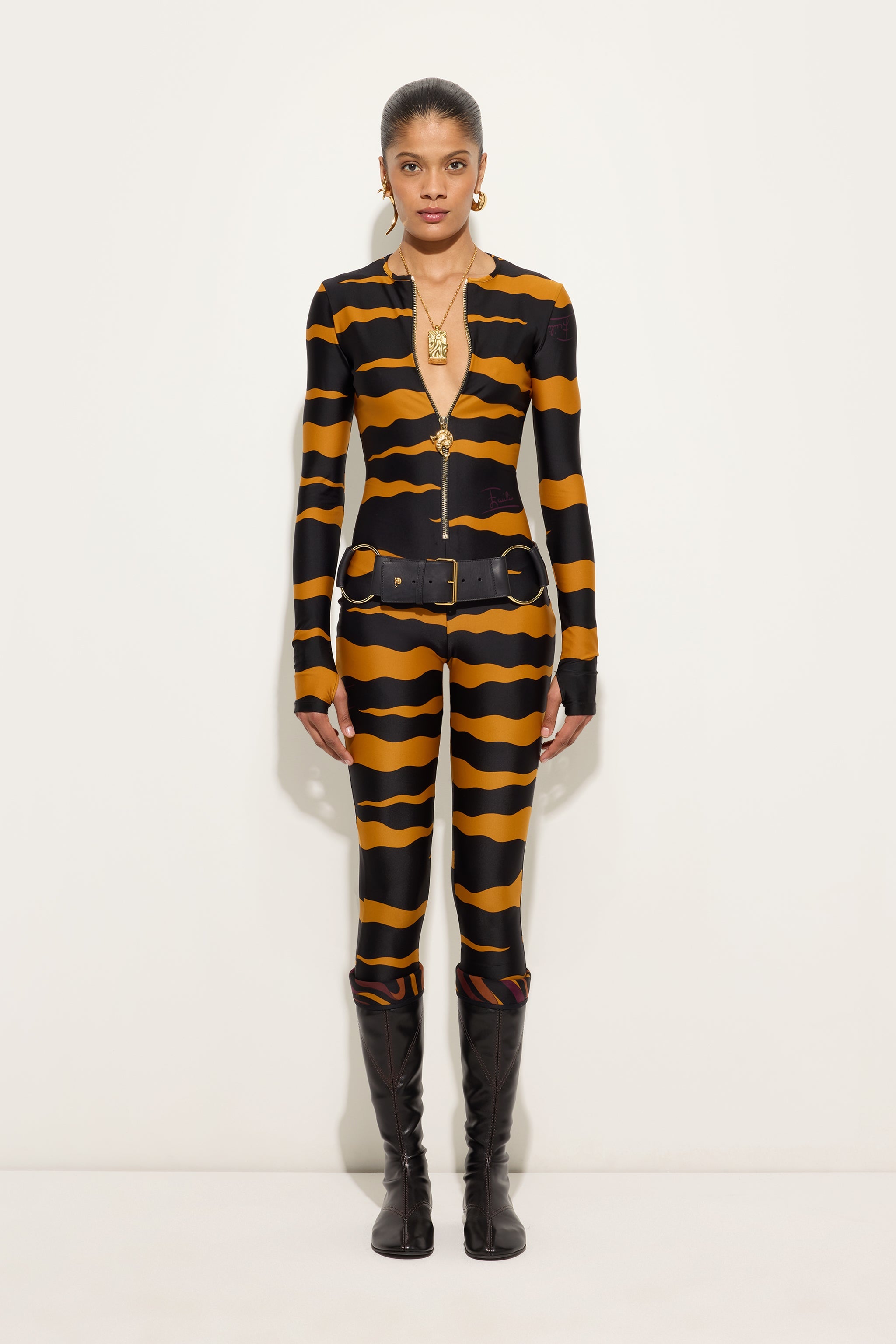 Emilio Pucci Dresses Tuta Fiamme combinaison black gold