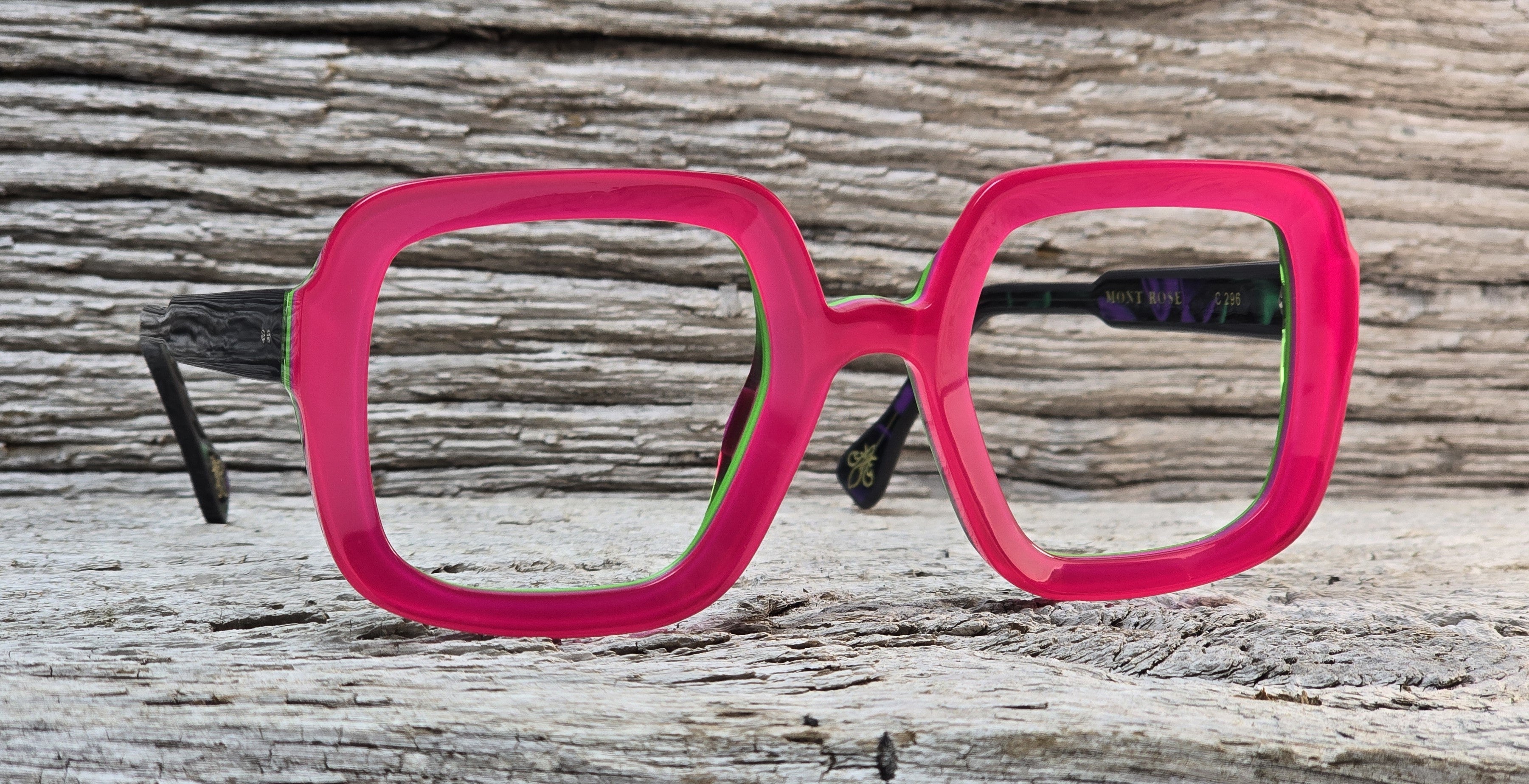 Xavier Derome Mont Rose C296 monture fuchsia branches noires