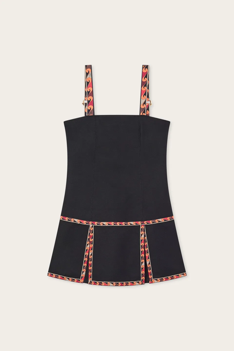 Emilio Pucci Piquet robe coton noir trapèze