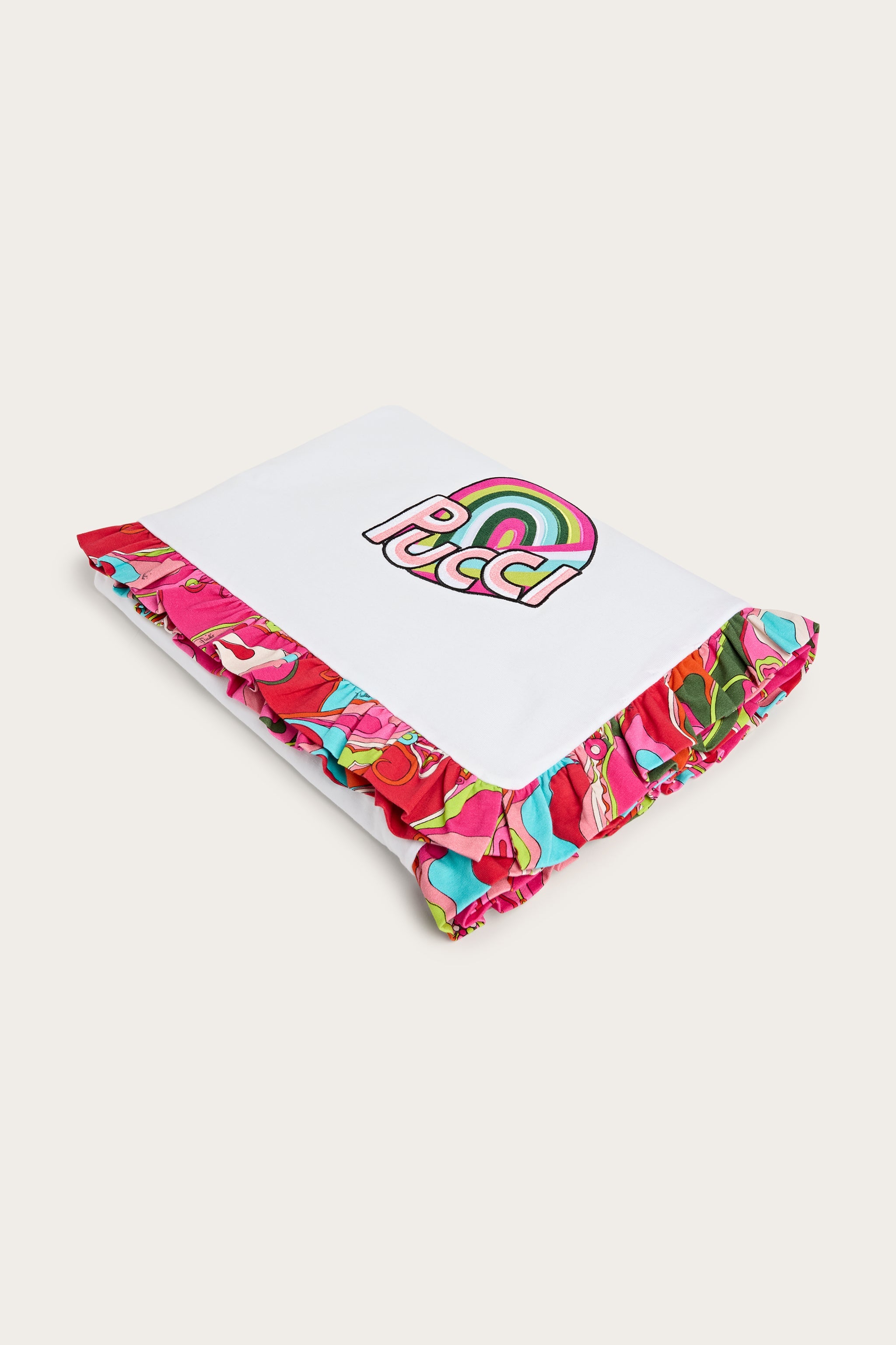 Emilio Pucci couverture bébé coton bio blanc multicolore