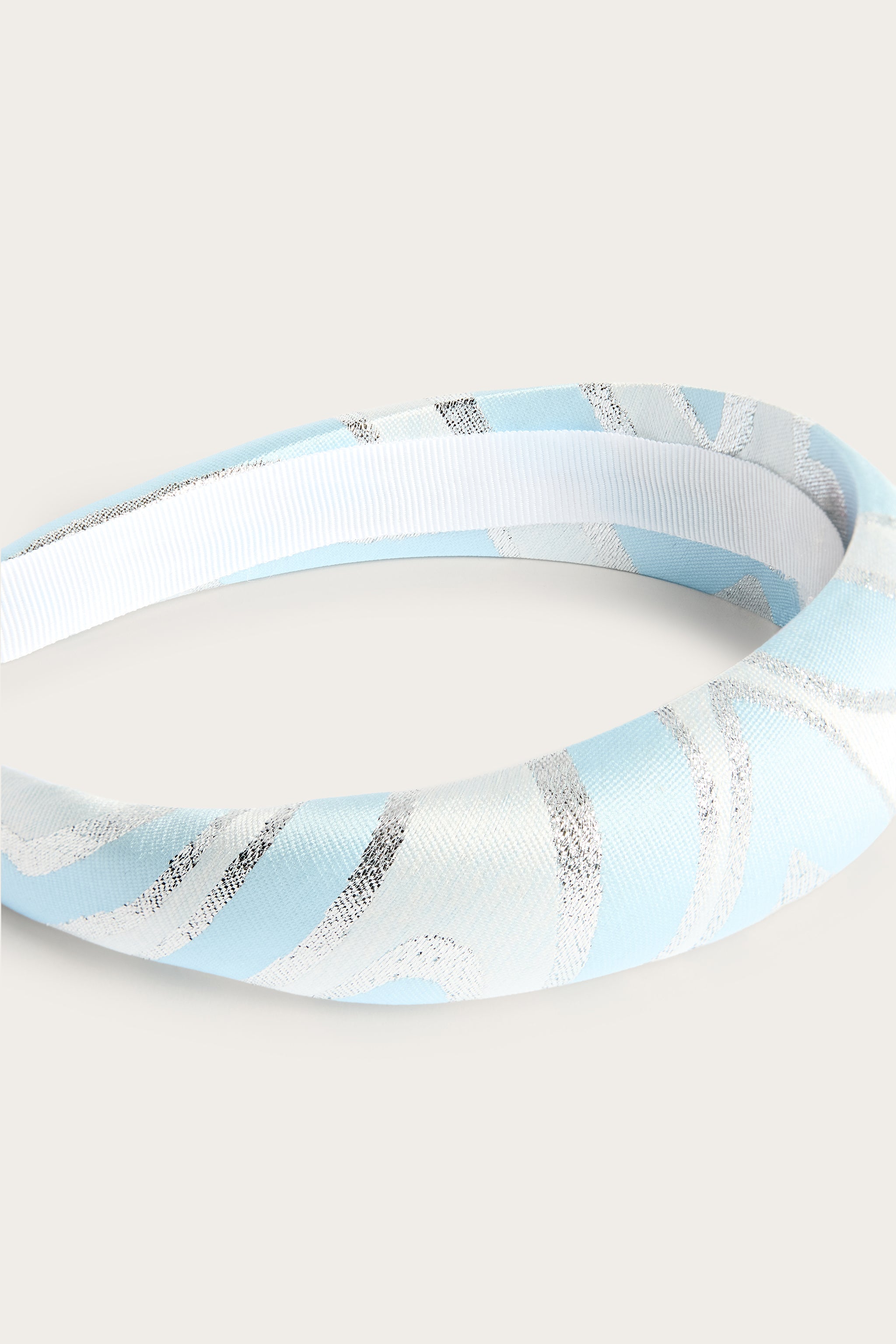 Emilio Pucci Labirinto serre-tête fille lurex bleu argent