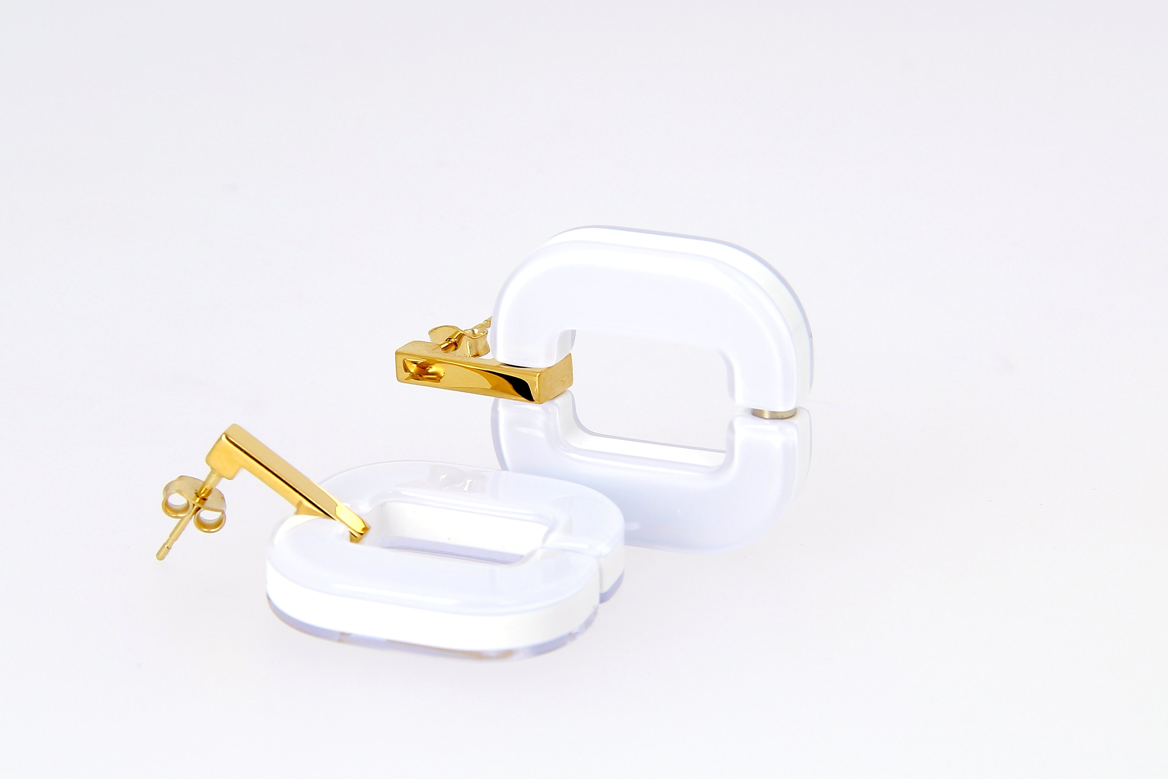 Xavier Derome BO 01 C121 boucles d'oreilles acétate percées