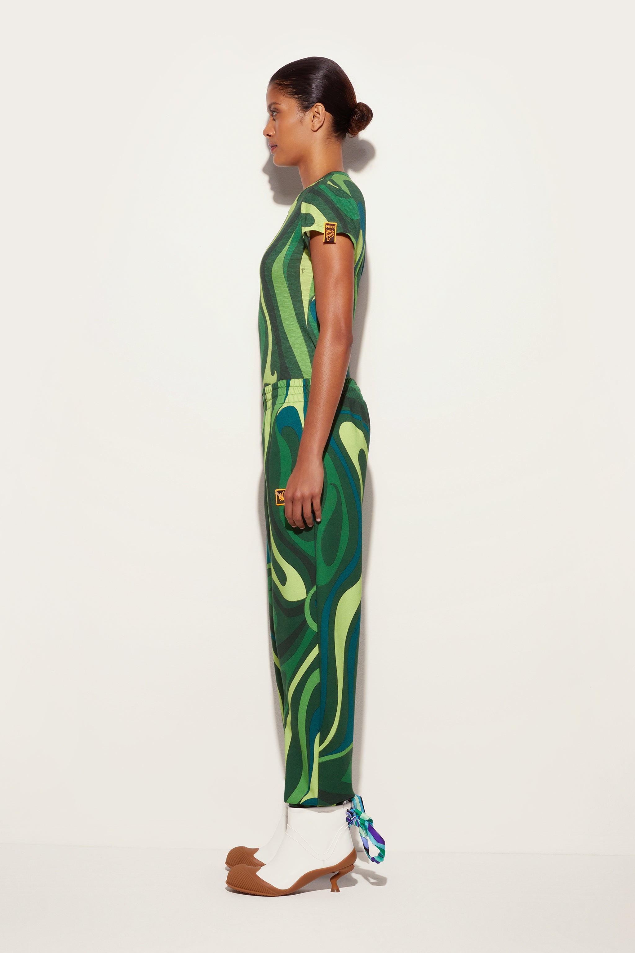 Emilio Pucci T-Shirt Marmo t-shirt vert jersey XS-M