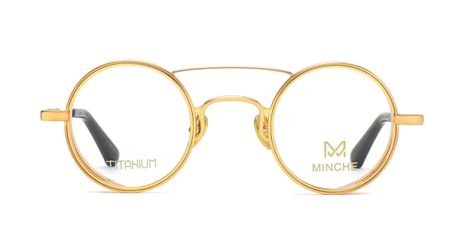 Minche Shun025 lunettes de vue ronde métal fin