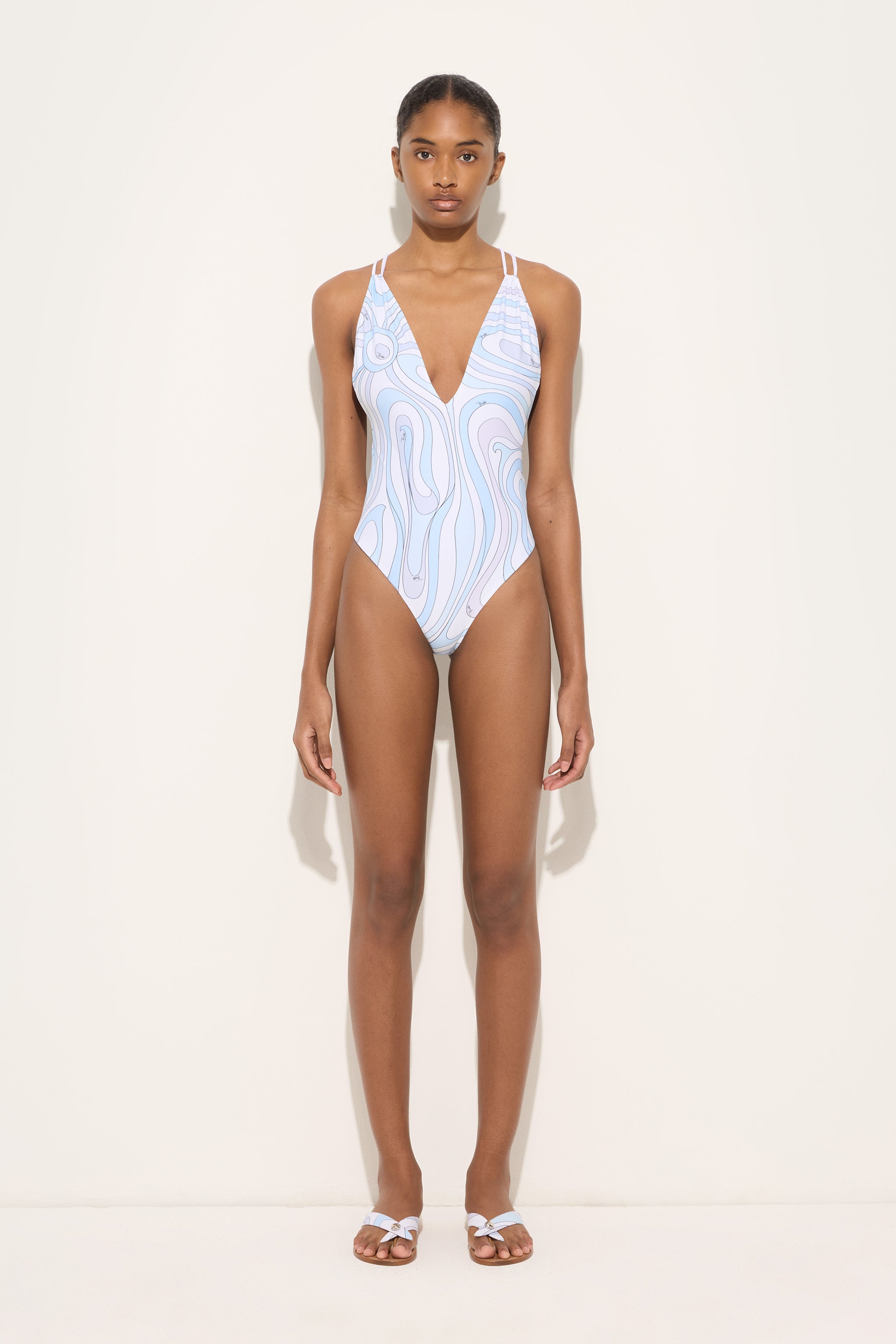 Emilio Pucci SWIMSUITS maillot bleu clair S Marmo 1p