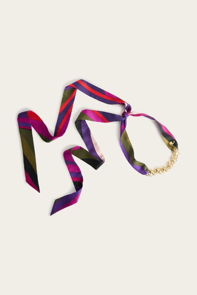 Emilio Pucci Jewellery collier Bandeau Iride or lucide soie