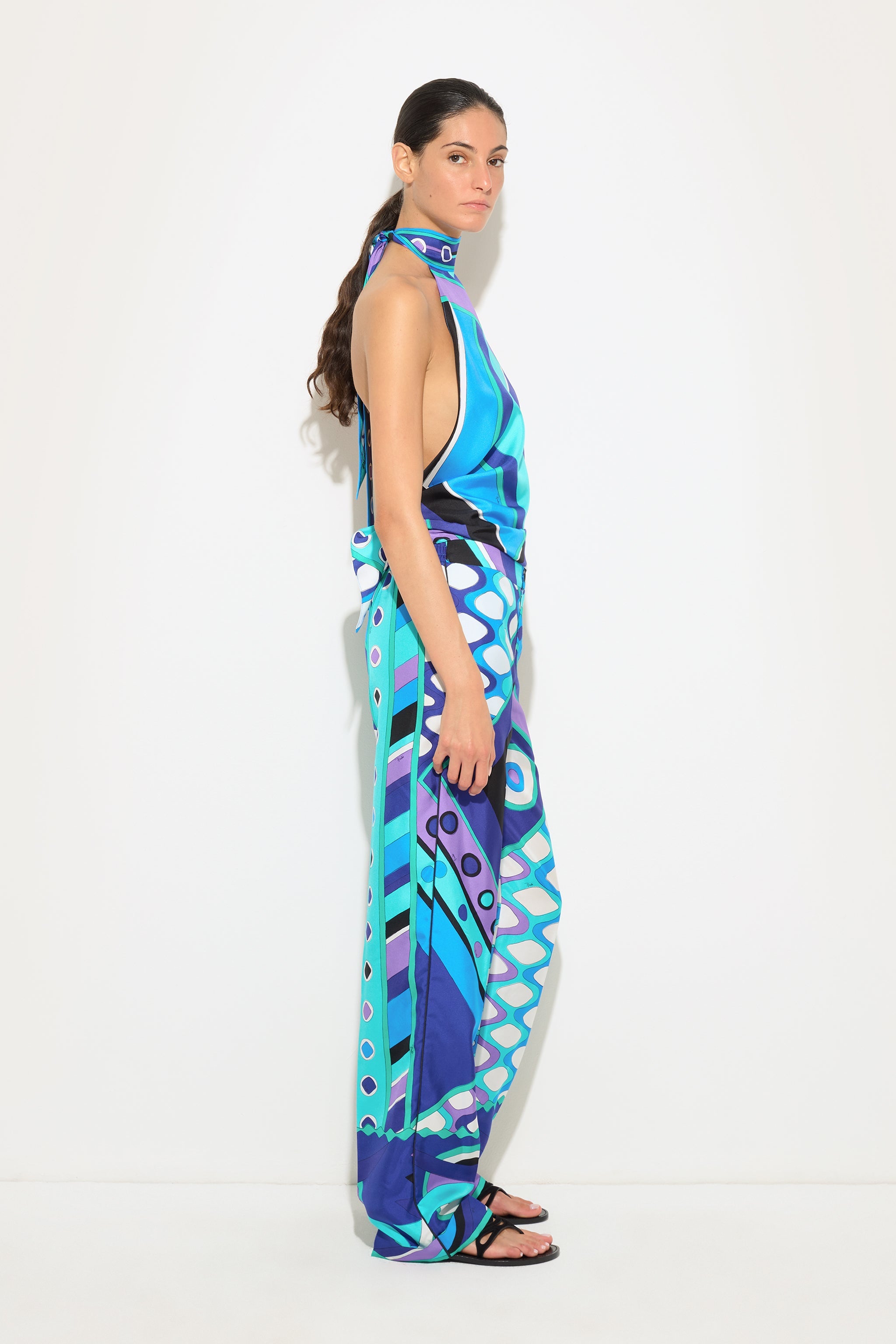 Emilio Pucci Vivara 6HRT116H873021 pantalon turquoise