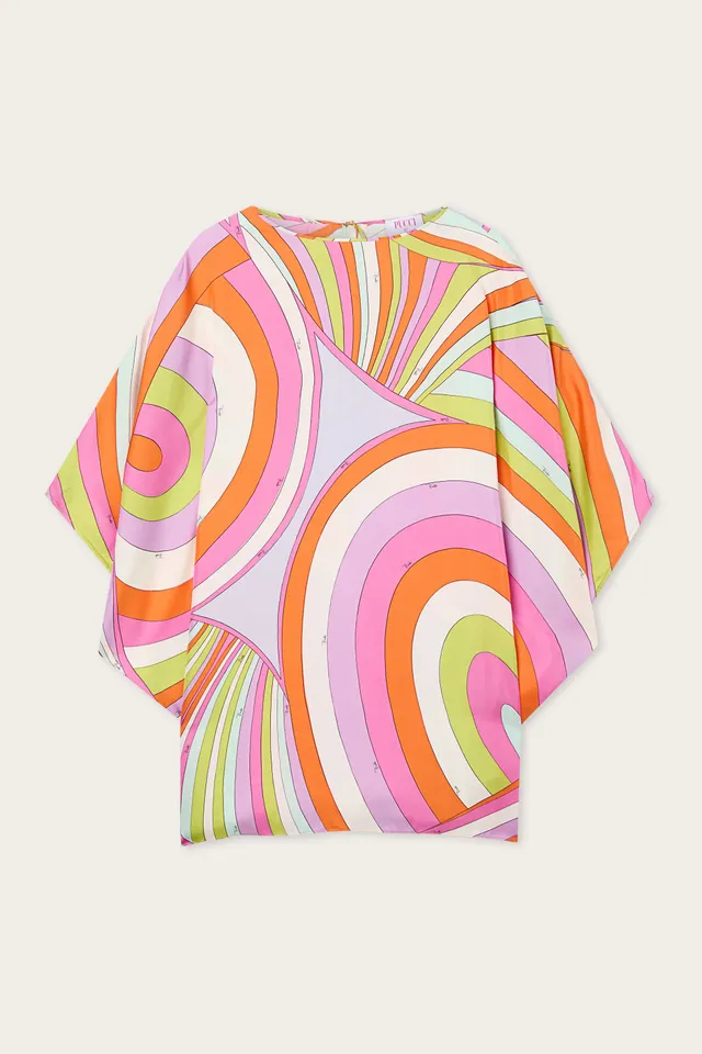 Emilio Pucci Iride caftan soie multicolore OS
