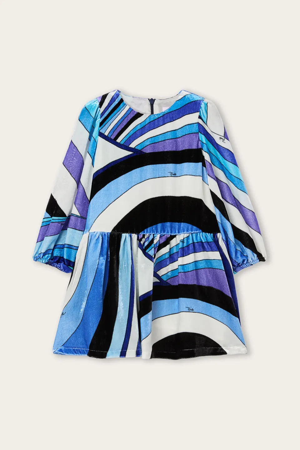 Emilio Pucci 0-24 Months robe ivoire velours imprimé Iride