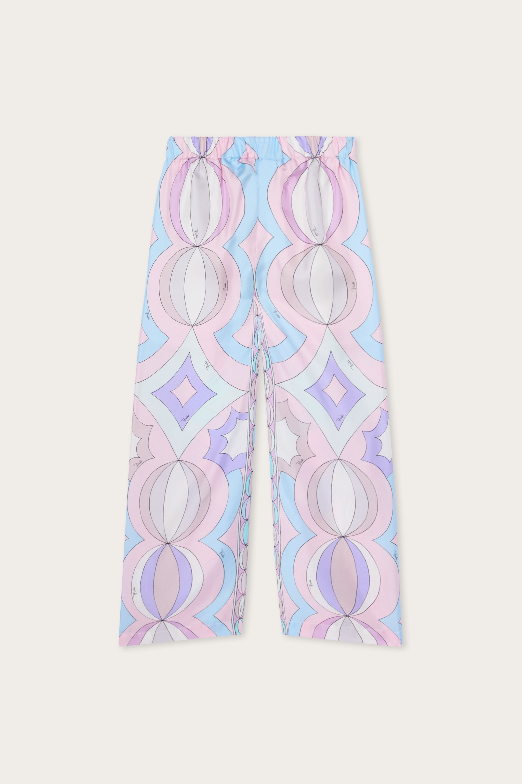 Emilio Pucci Collane pantalon enfant rose bleu soie
