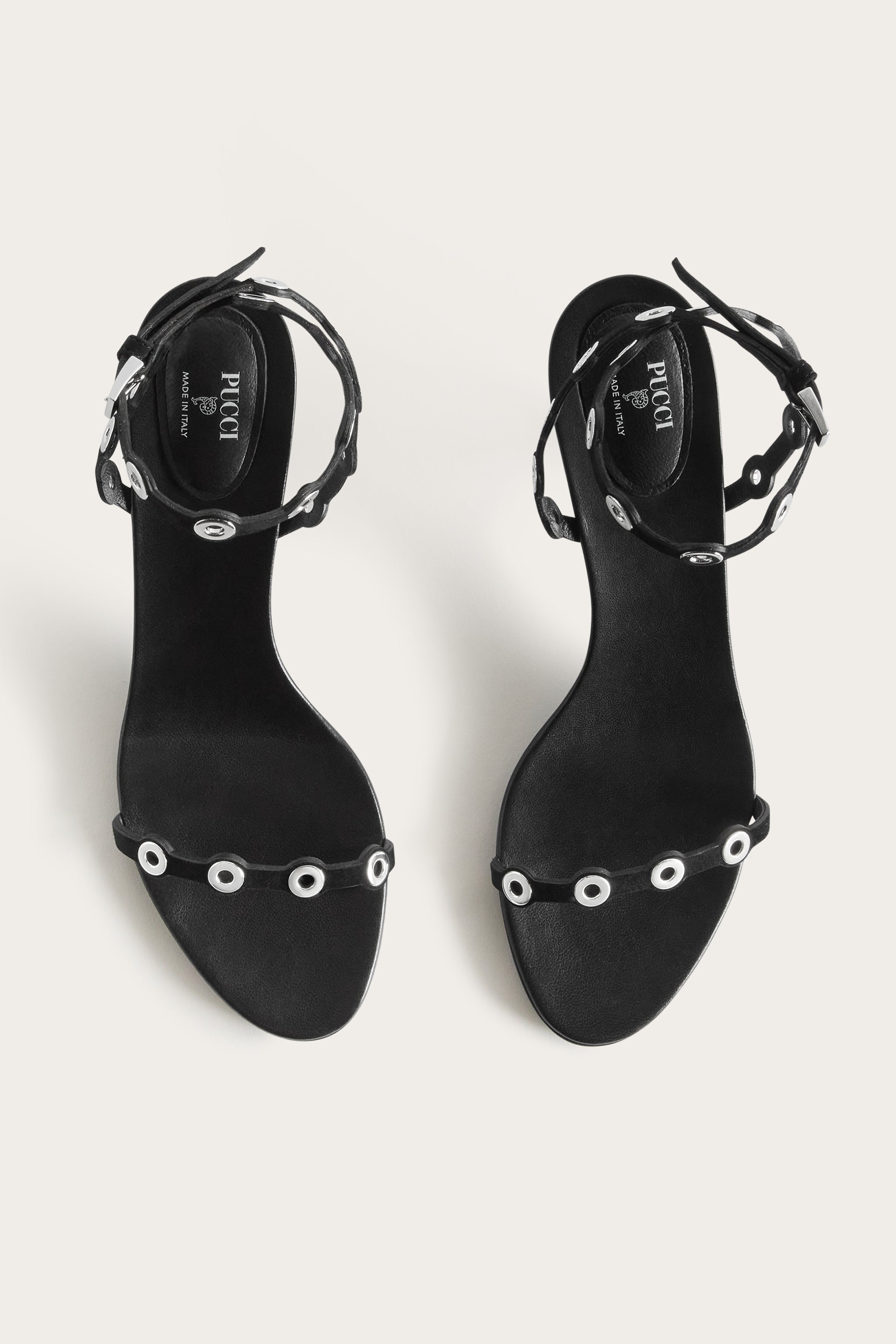 Emilio Pucci sandales cuir noir 36 talon 5,5 cm