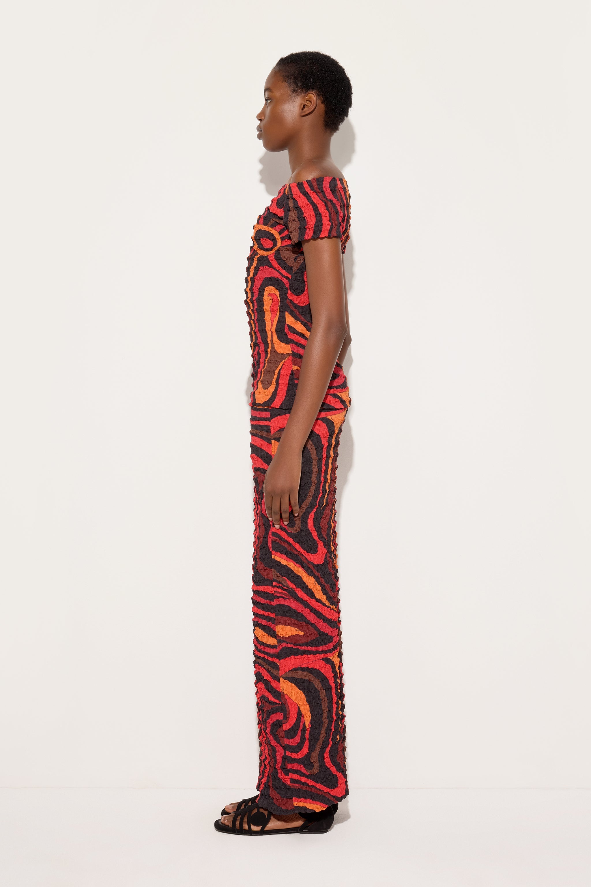 Emilio Pucci Top Shibori Stampa Marmo top orange/noir