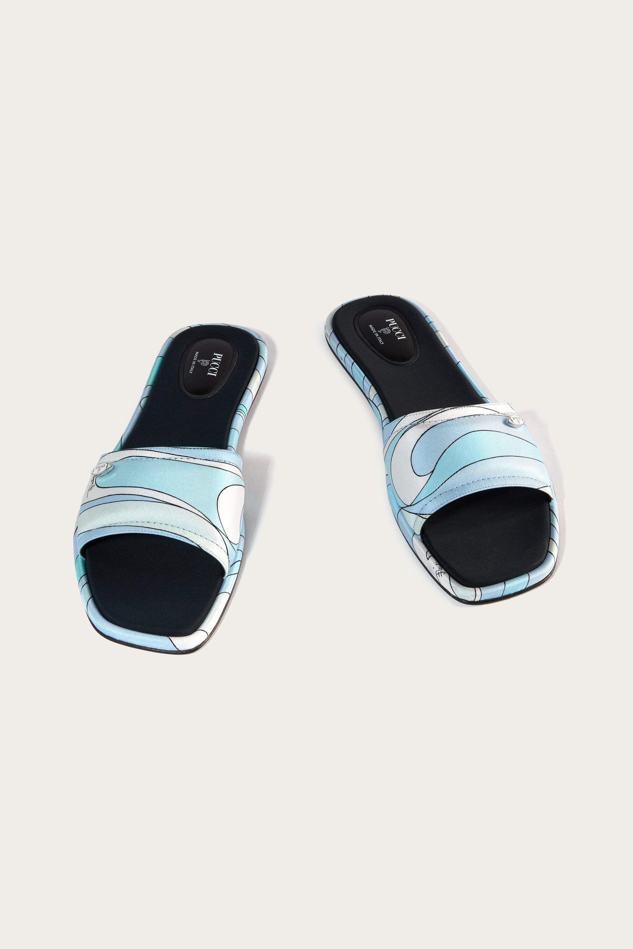 Emilio Pucci Yummy sandales soie aqua Marmo 36-41