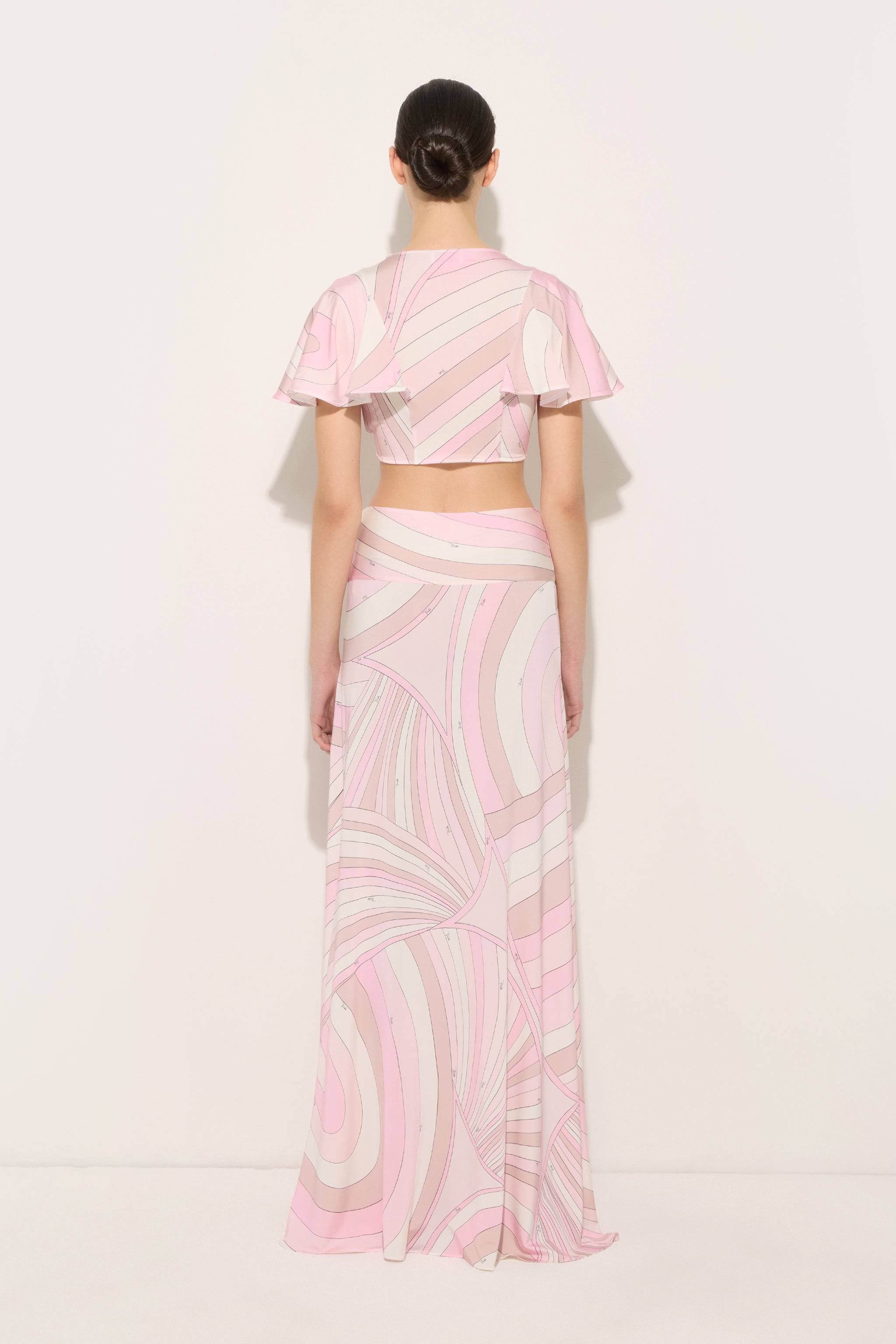 Emilio Pucci Iride Jupe Longue Rose Nude 38