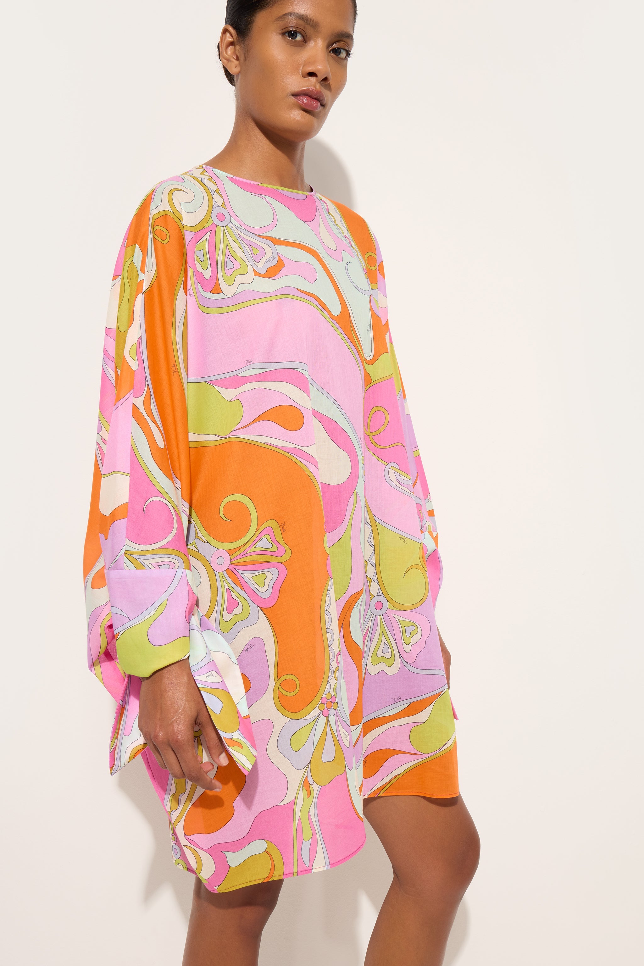 Emilio Pucci Kaftans Orchidee caftan coton multicolore