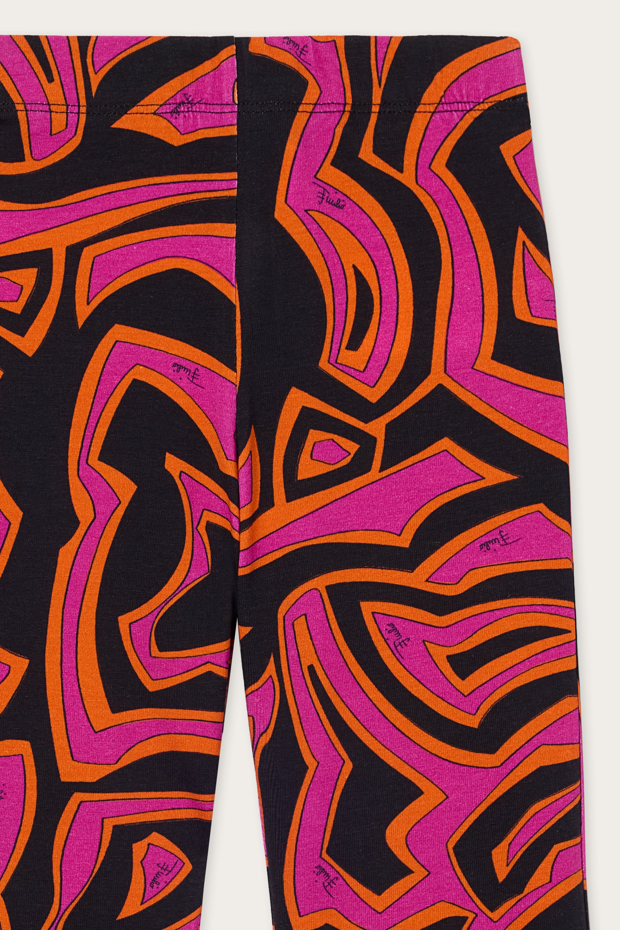 Emilio Pucci Labirinto leggings noir fuchsia 8Y coton