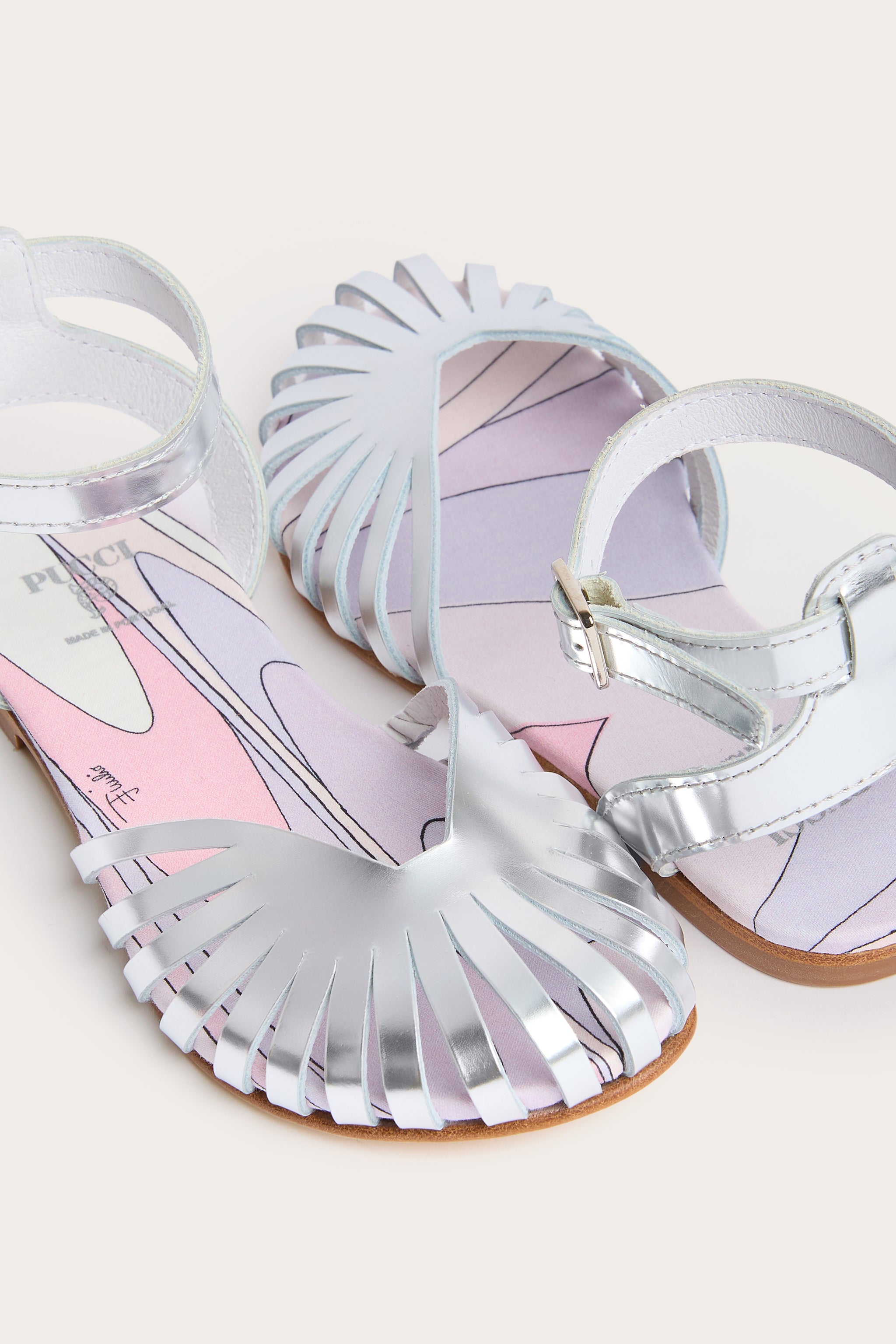 Emilio Pucci Shoes sandales cuir argent ballerine