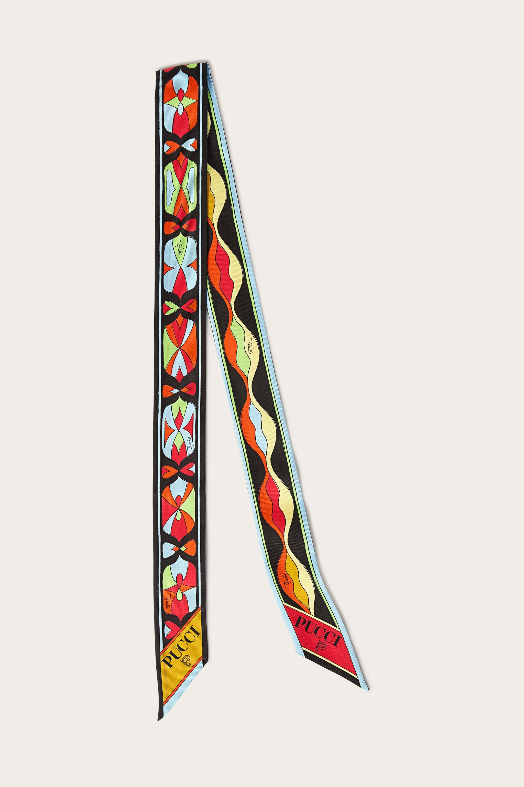 Emilio Pucci Bandeau foulard soie multicolore 120cm