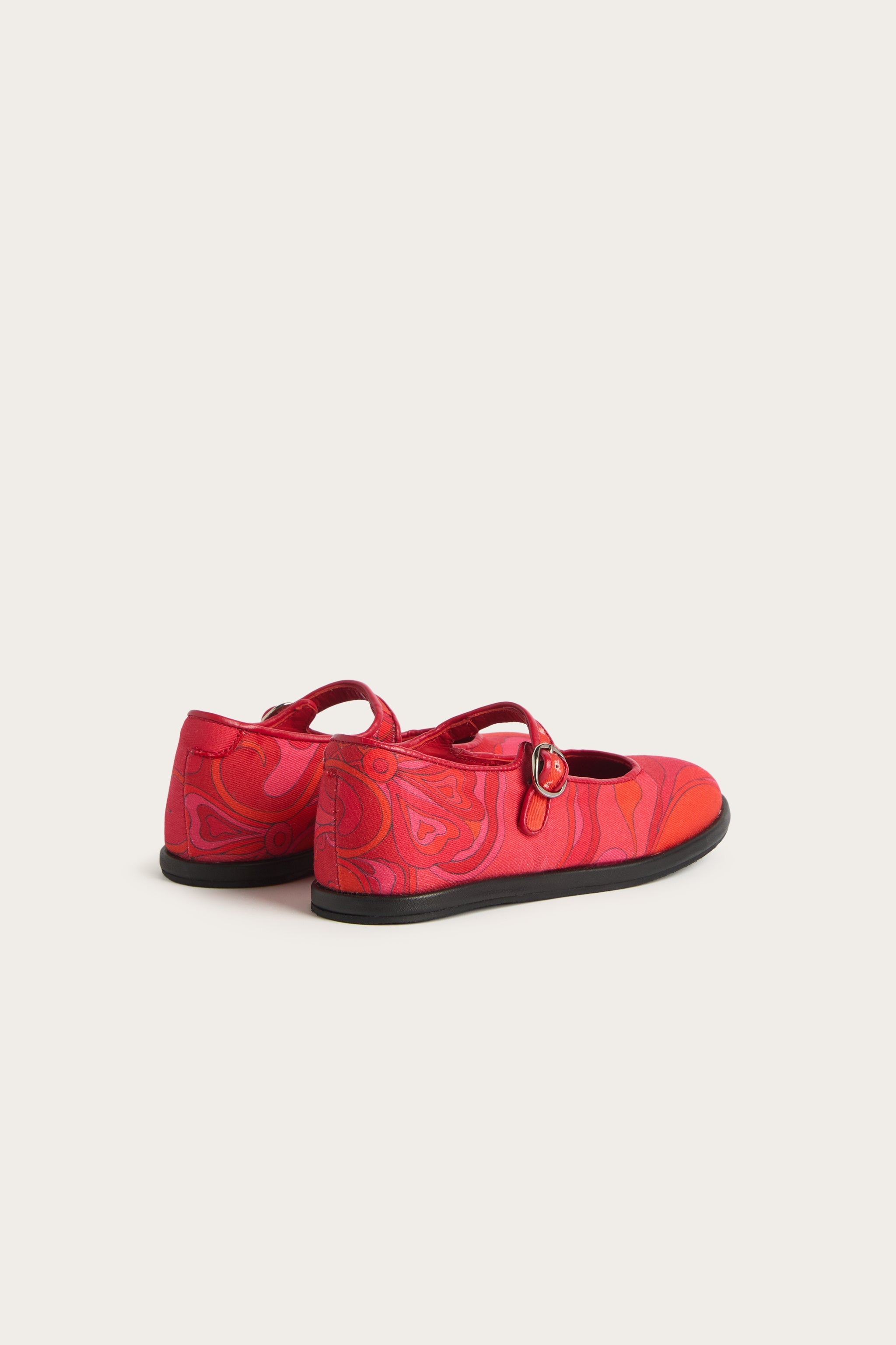 Emilio Pucci ballerines coton rouge imprimé orchidée fille