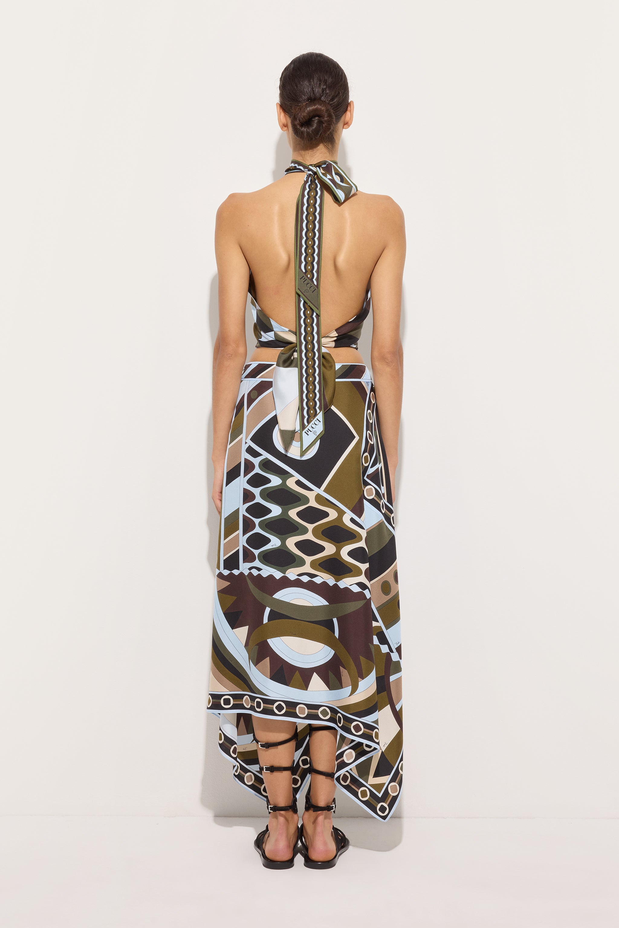 Emilio Pucci Skirts Vivara jupe soie kaki bleu