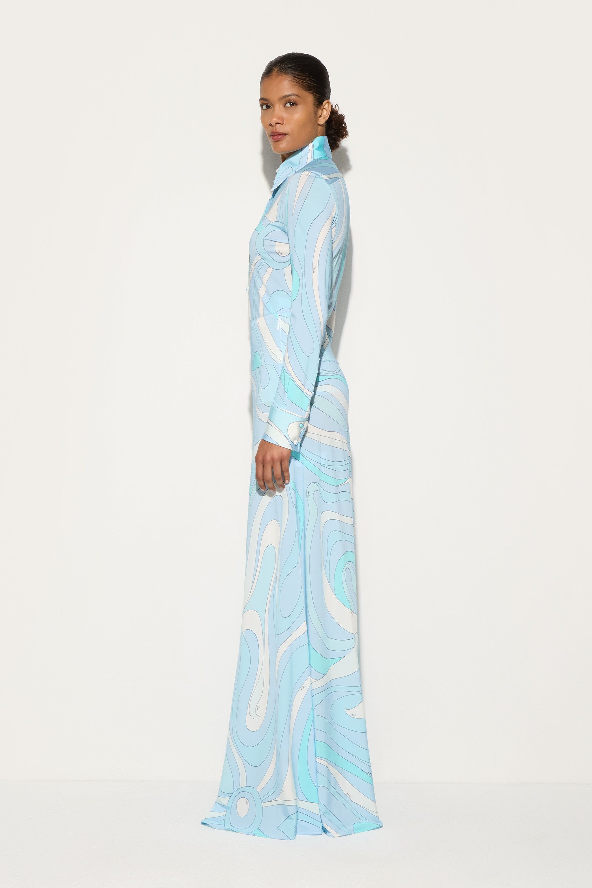 Emilio Pucci Skirts jupe longue aqua jersey satin