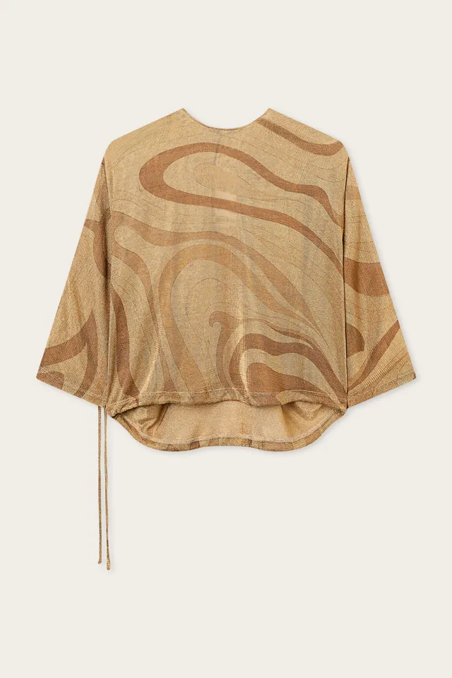 Emilio Pucci Top Lamé Marmo Oro 38-44