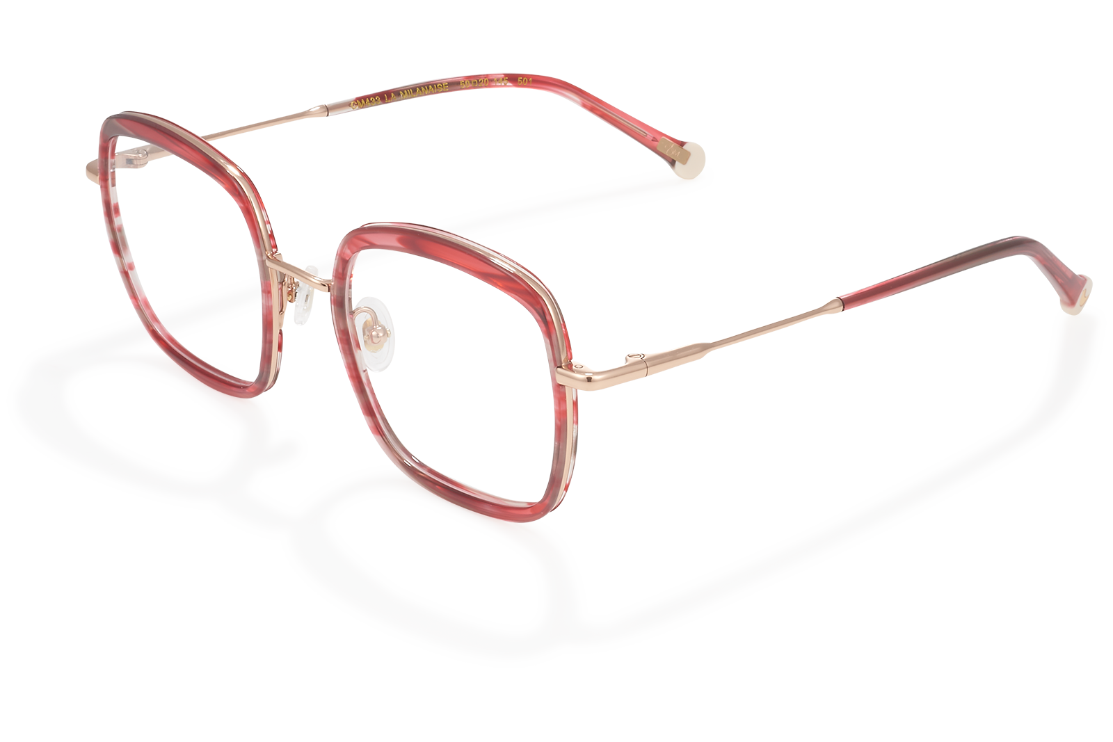 Clémence & Margaux La Milanaise lunettes de vue Rouge forme carrée