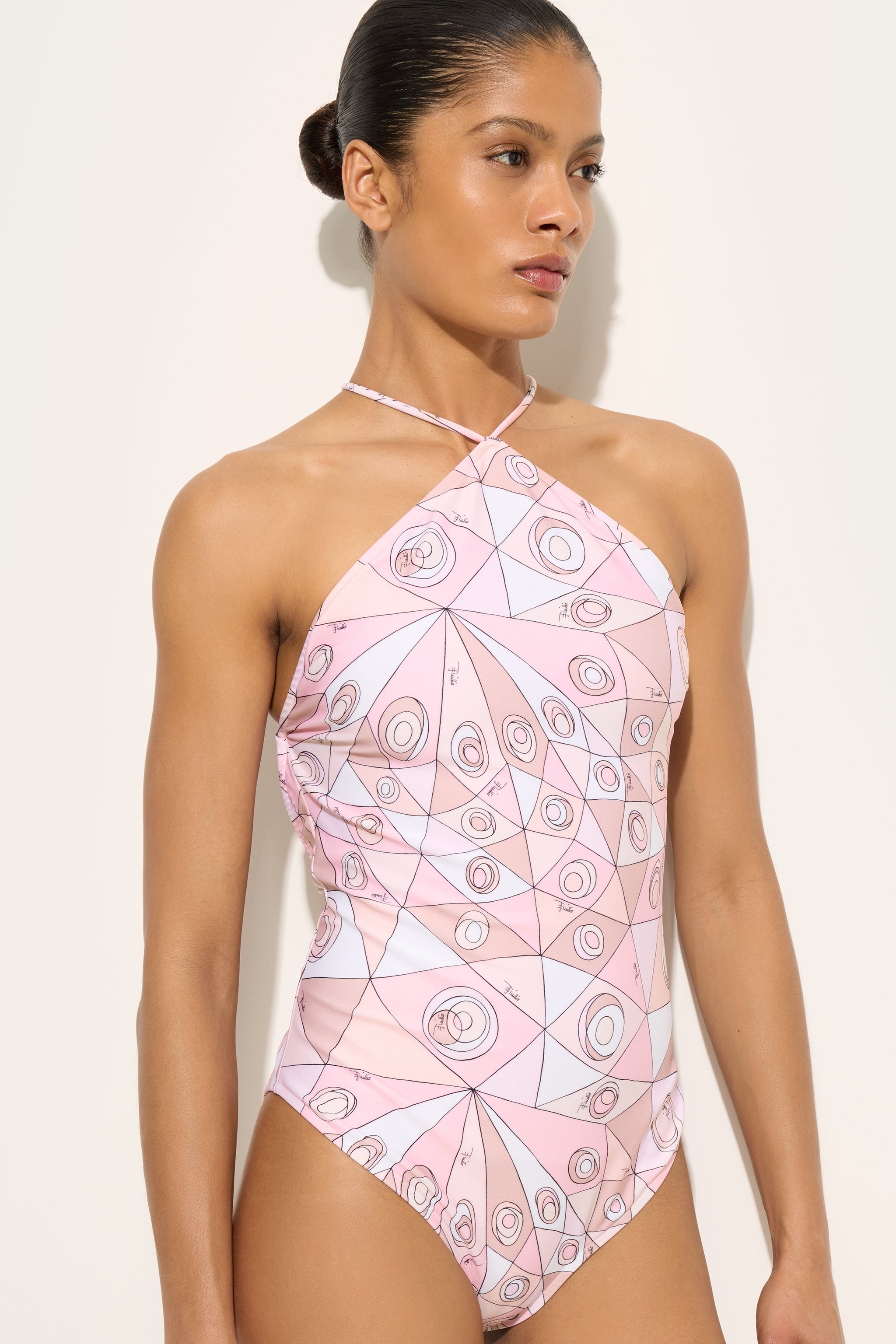 Emilio Pucci maillot 1 pièce Occhi rose nude