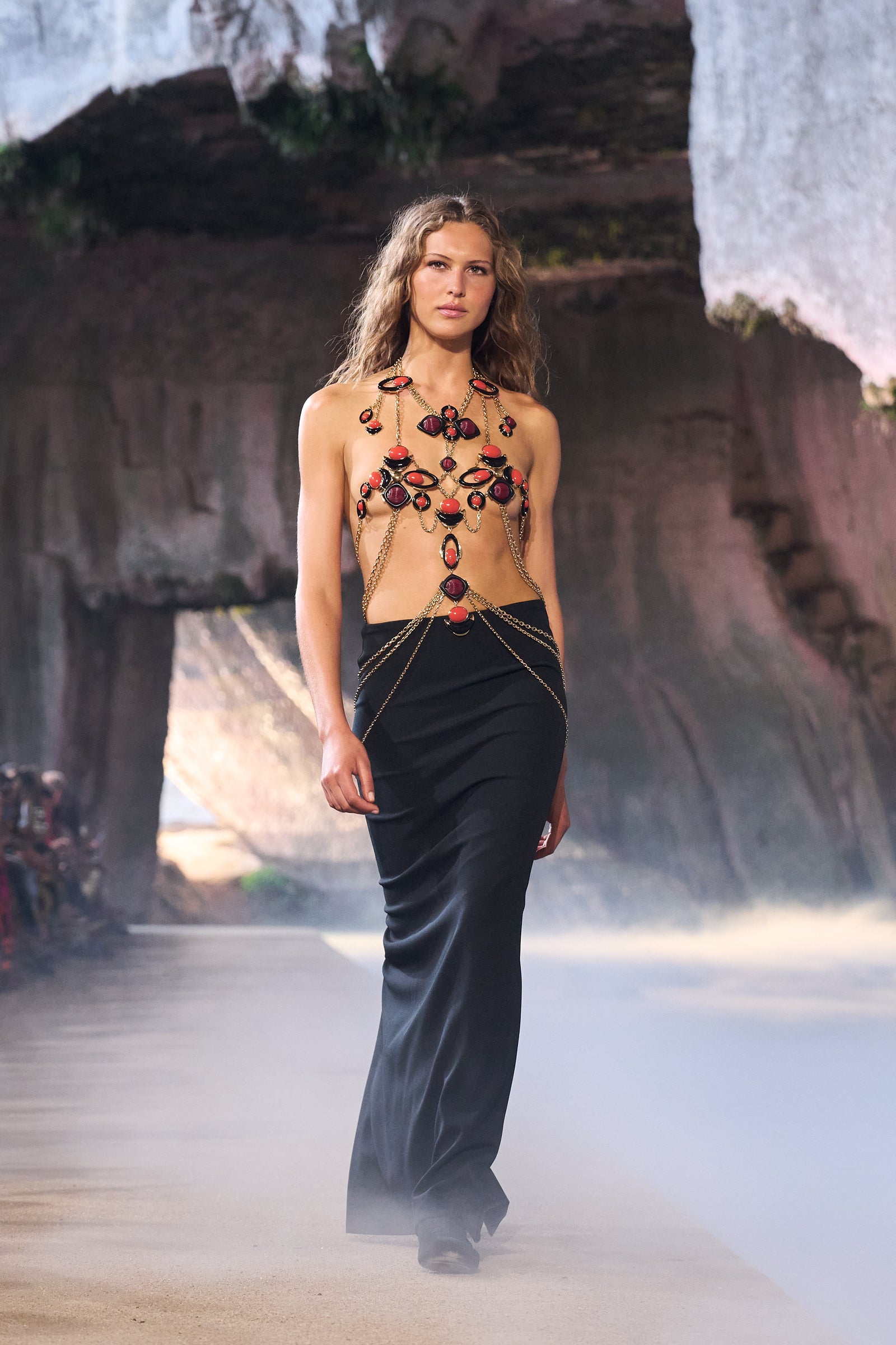 Emilio Pucci Bodychain chaine corps orange doré couture