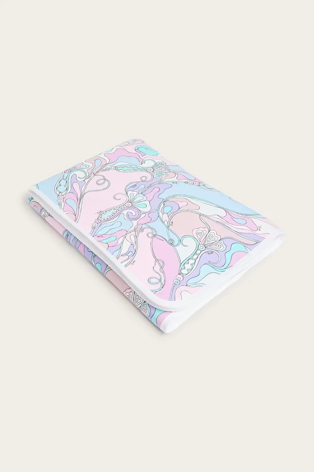 Emilio Pucci Home couverture coton Orchidee rose bleu OS